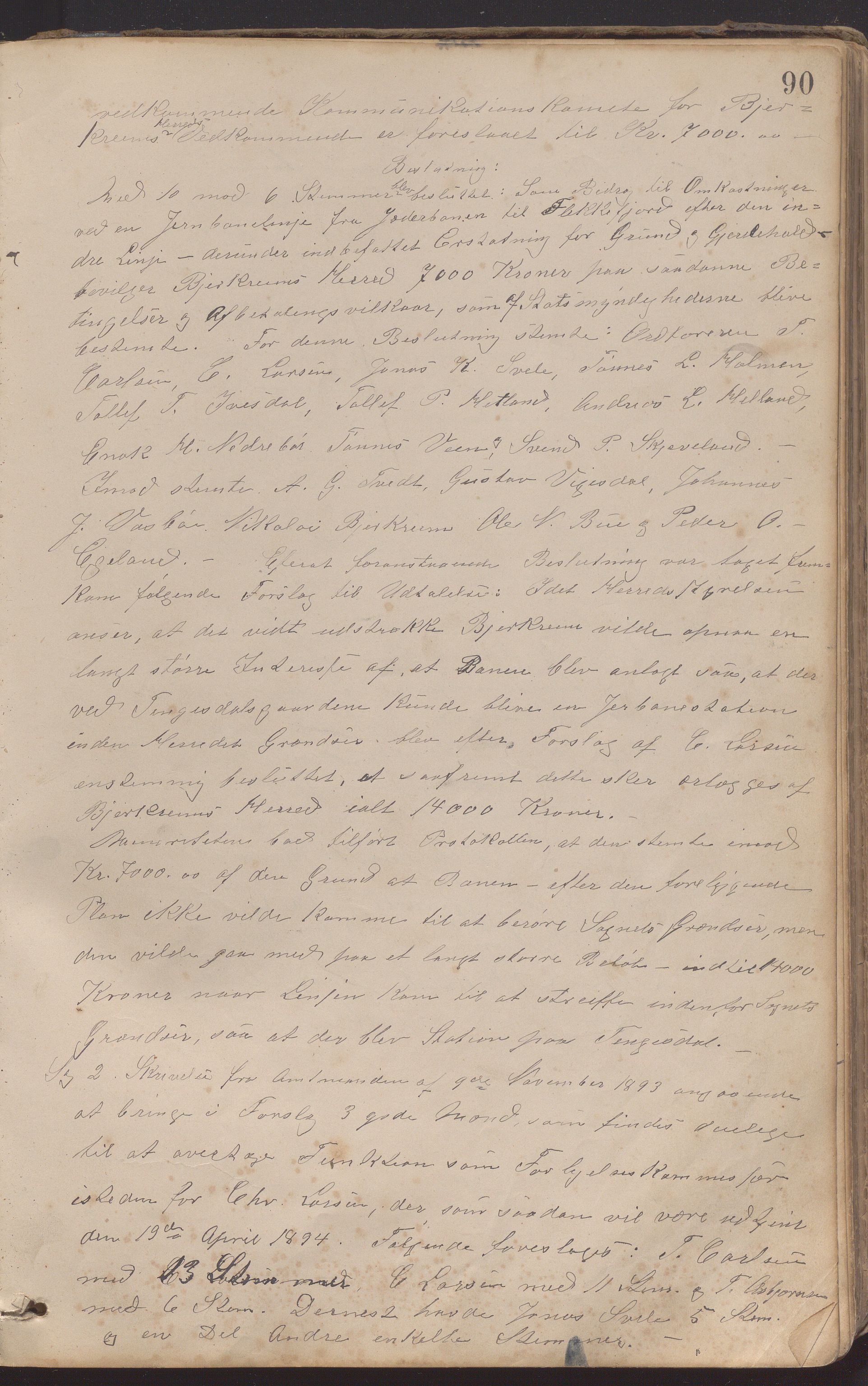 Bjerkreim kommune - Formannskapet/Sentraladministrasjonen, IKAR/K-101531/A/Aa/L0002: Møtebok, 1884-1903, p. 90a