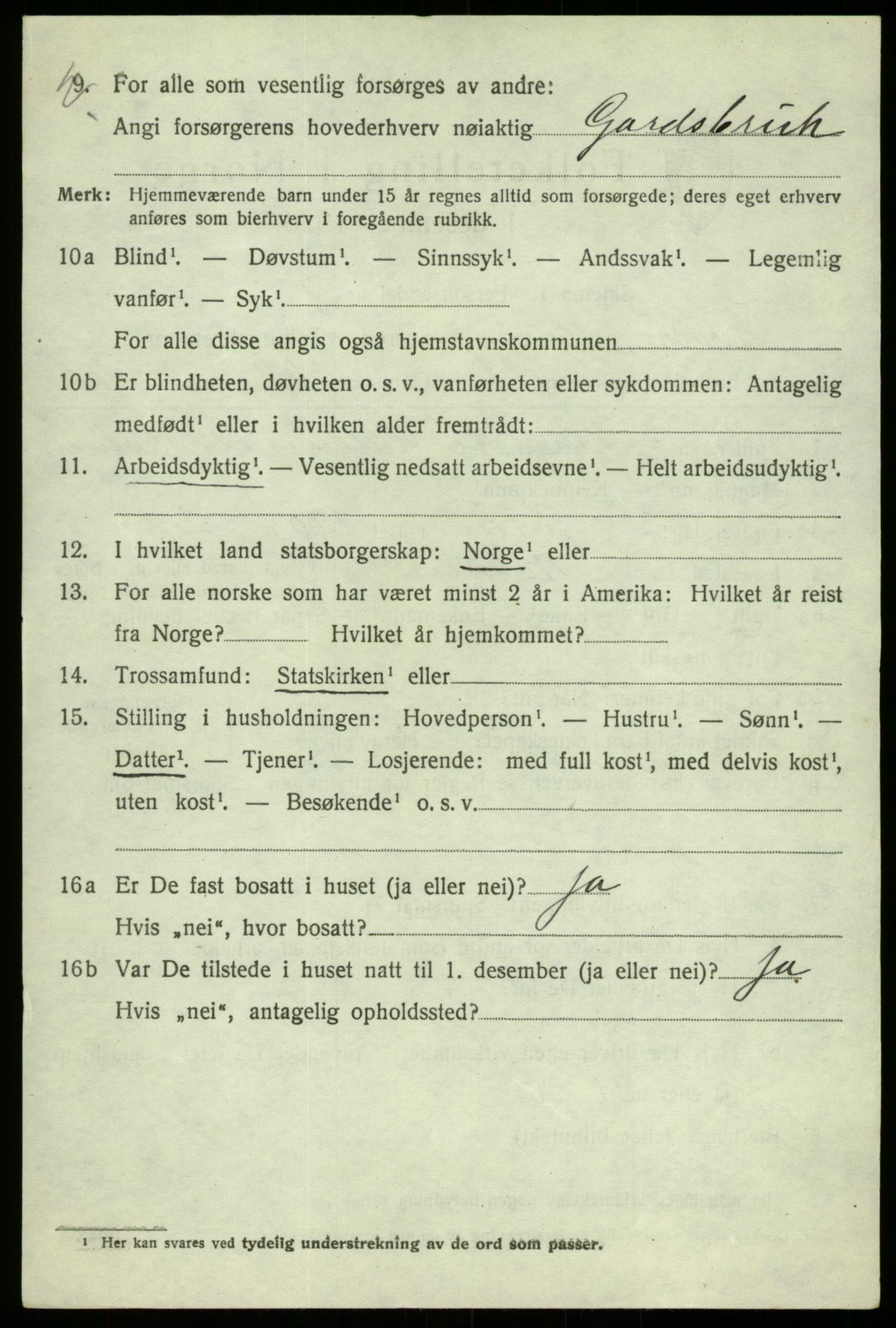 SAB, 1920 census for Kvam, 1920, p. 7976