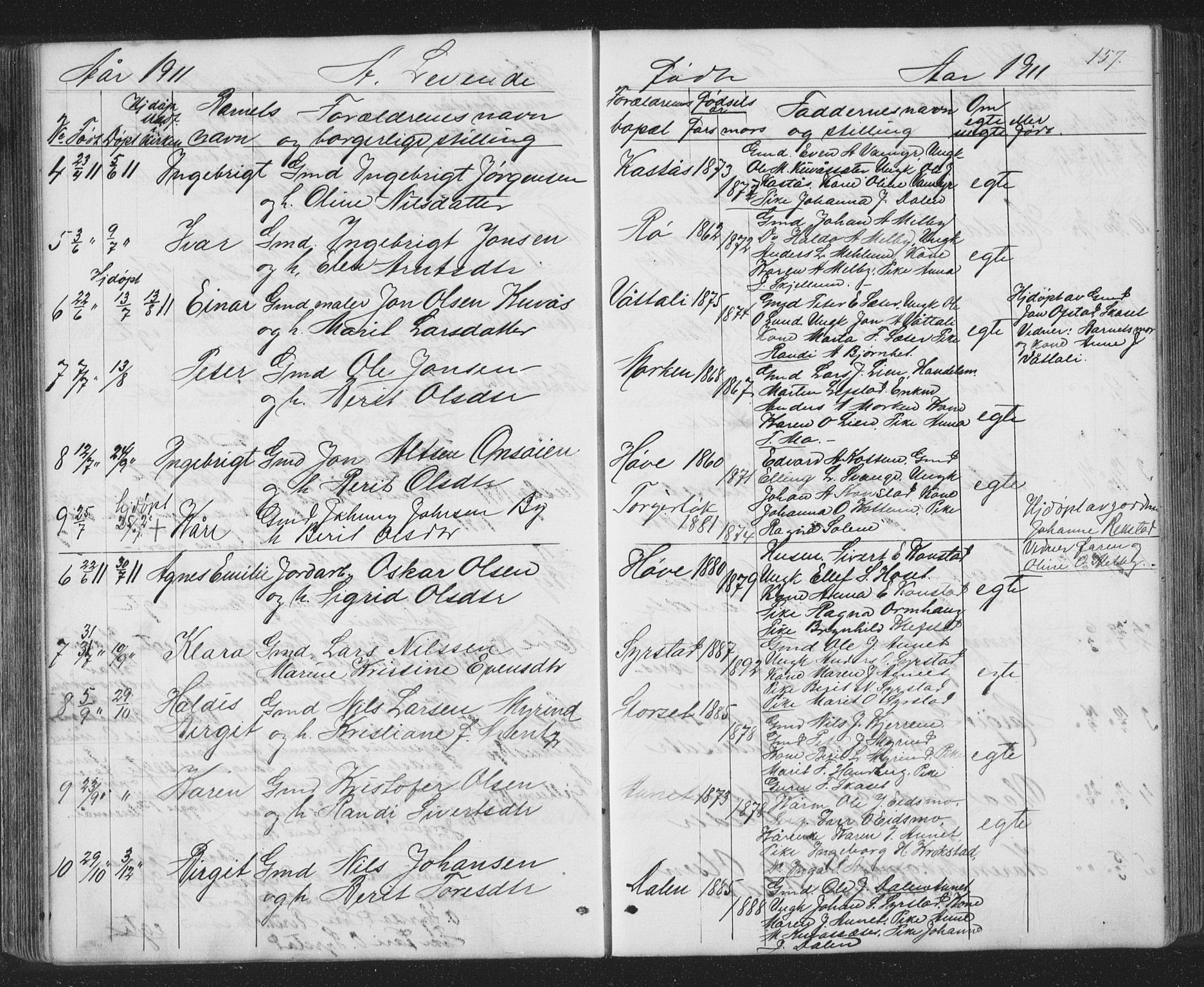 Ministerialprotokoller, klokkerbøker og fødselsregistre - Sør-Trøndelag, SAT/A-1456/667/L0798: Parish register (copy) no. 667C03, 1867-1929, p. 157