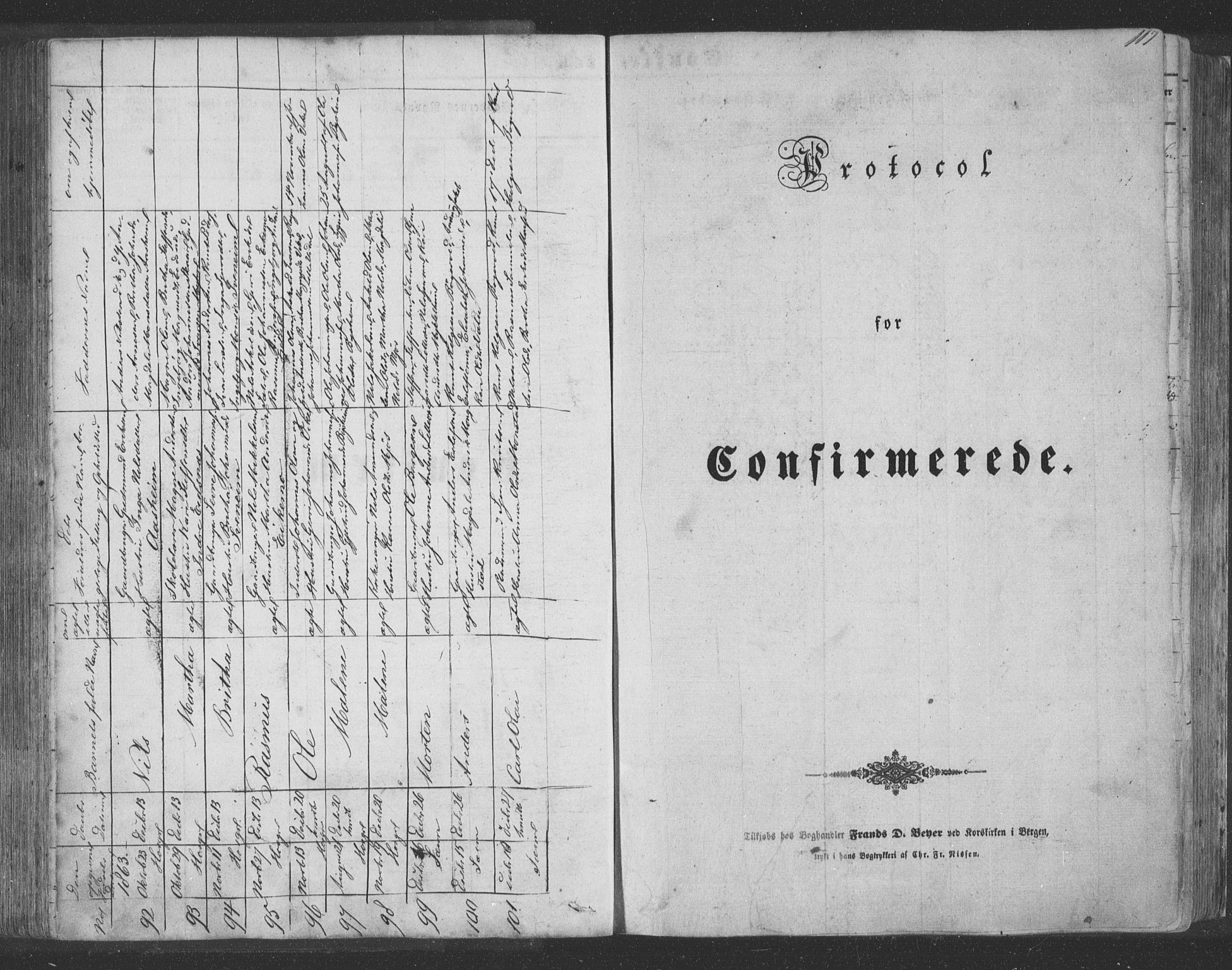Hosanger sokneprestembete, AV/SAB-A-75801/H/Haa: Parish register (official) no. A 8, 1849-1863, p. 117