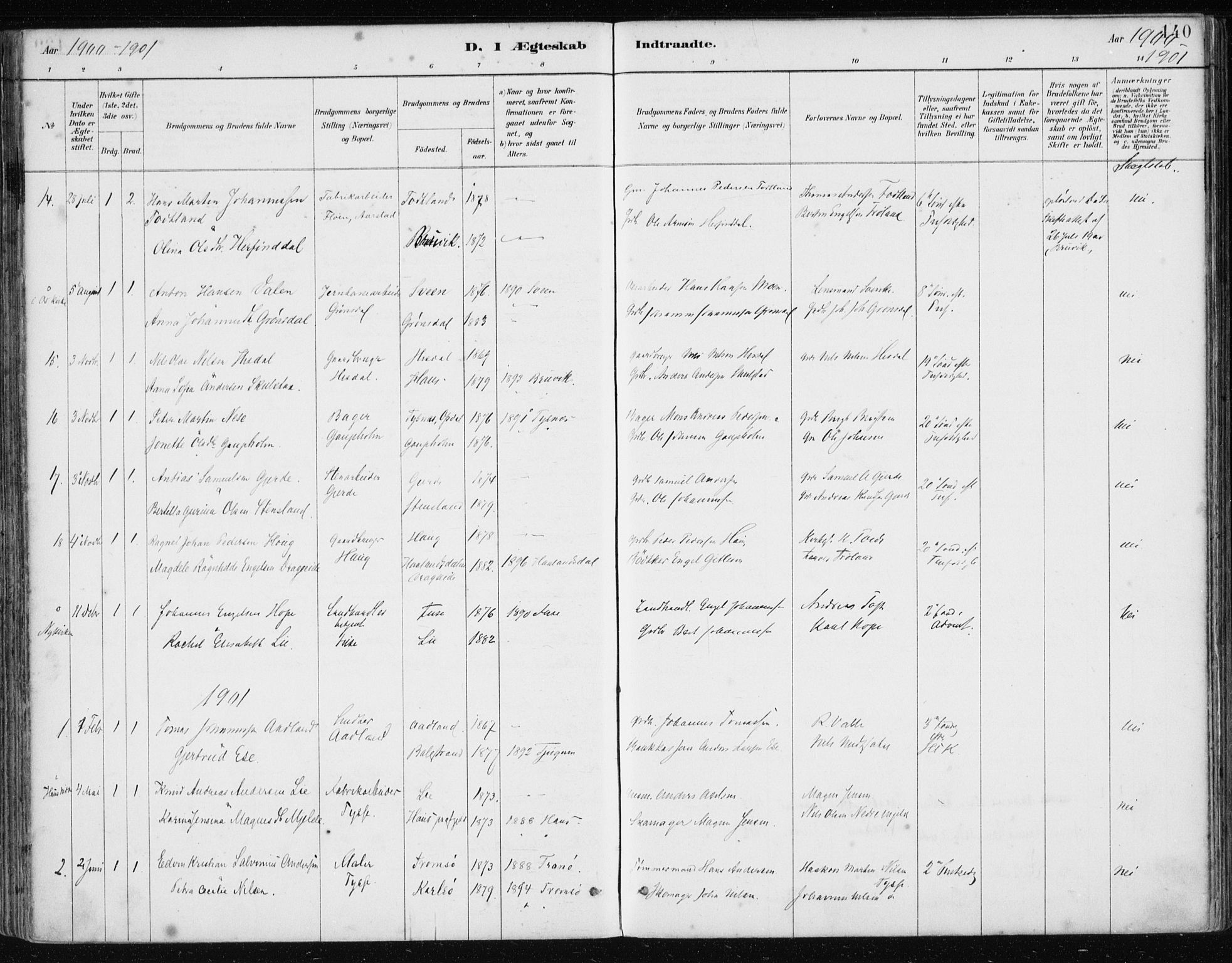 Samnanger Sokneprestembete, AV/SAB-A-77501/H/Haa: Parish register (official) no. A 1, 1885-1901, p. 140