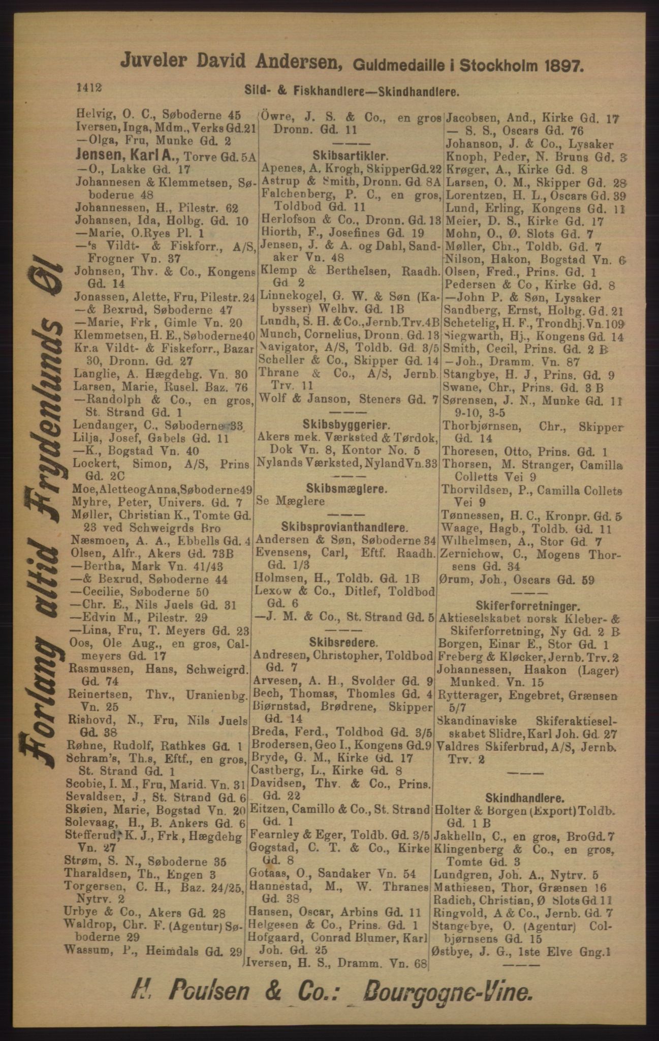 Kristiania/Oslo adressebok, PUBL/-, 1905, p. 1412