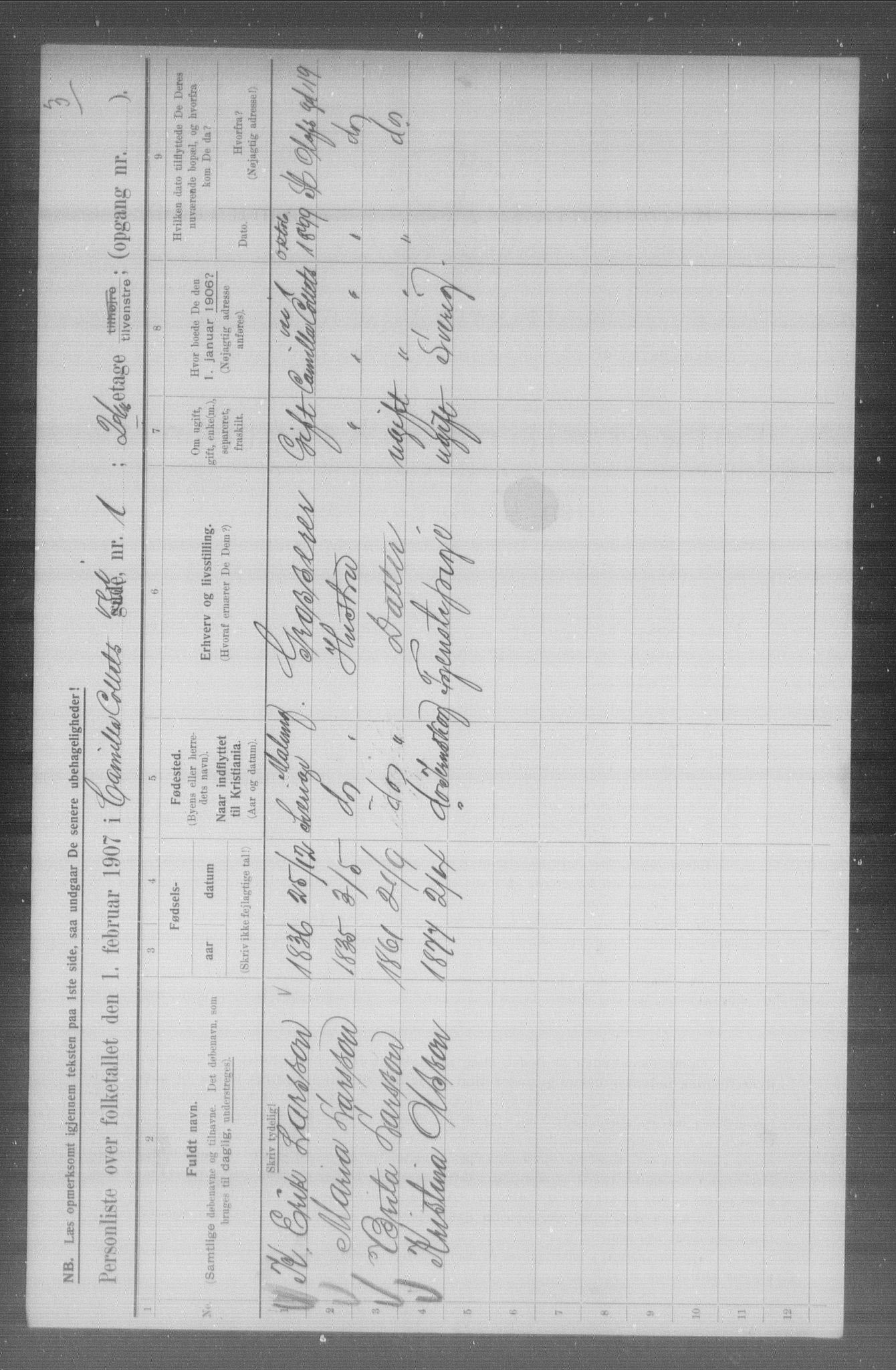 OBA, Municipal Census 1907 for Kristiania, 1907, p. 5942