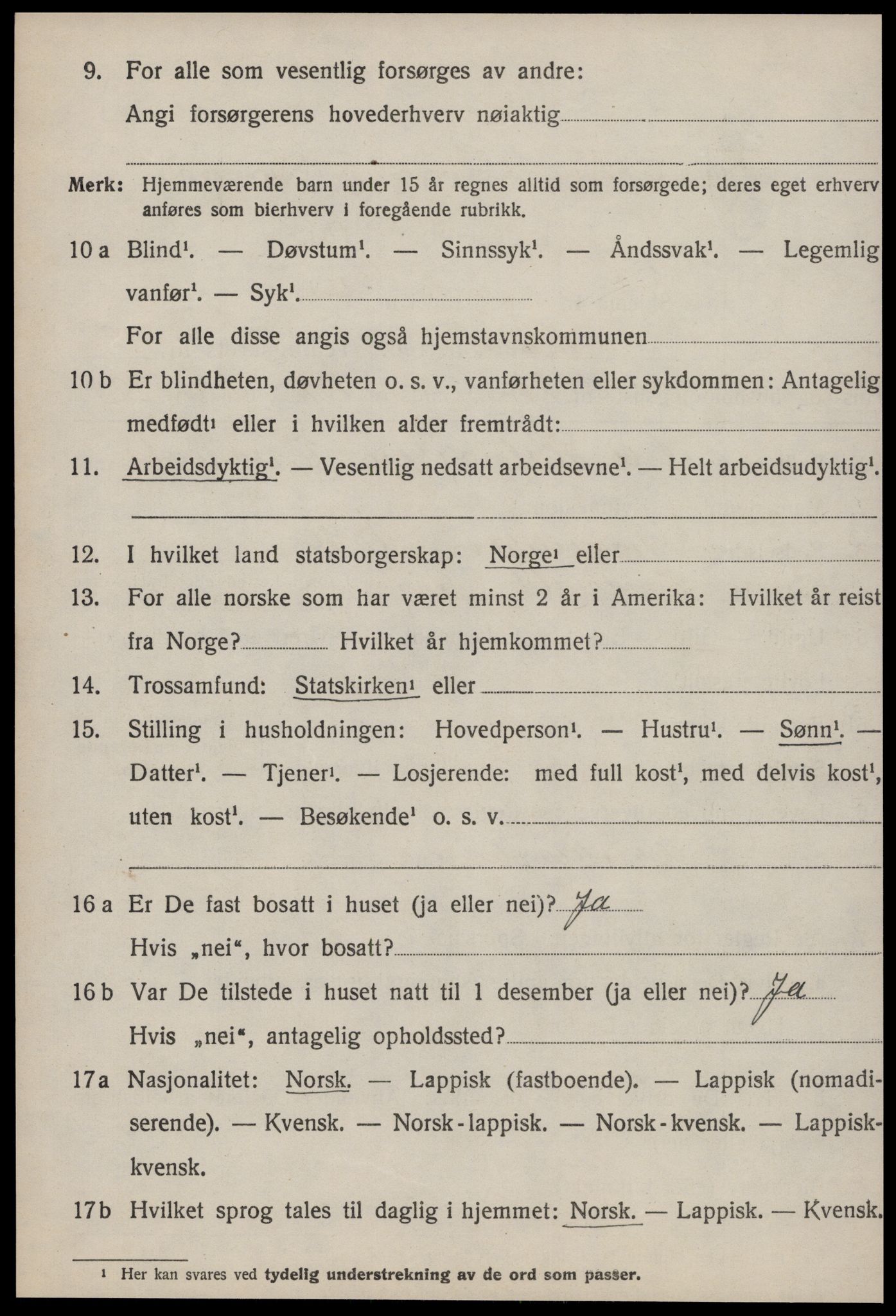 SAT, 1920 census for Røros, 1920, p. 10605