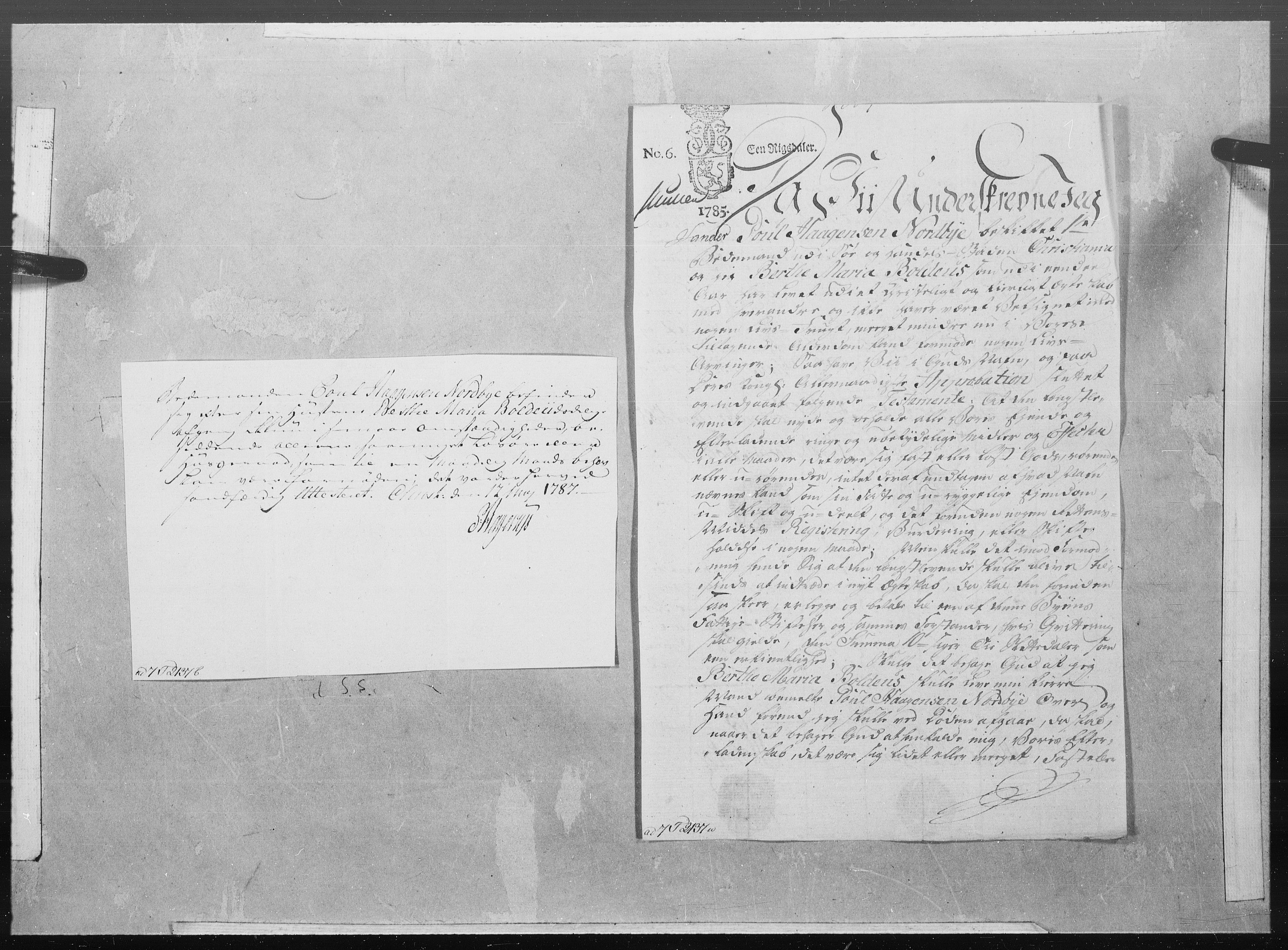Danske Kanselli 1572-1799, AV/RA-EA-3023/F/Fc/Fcc/Fcca/L0266: Norske innlegg 1572-1799, 1787, p. 12