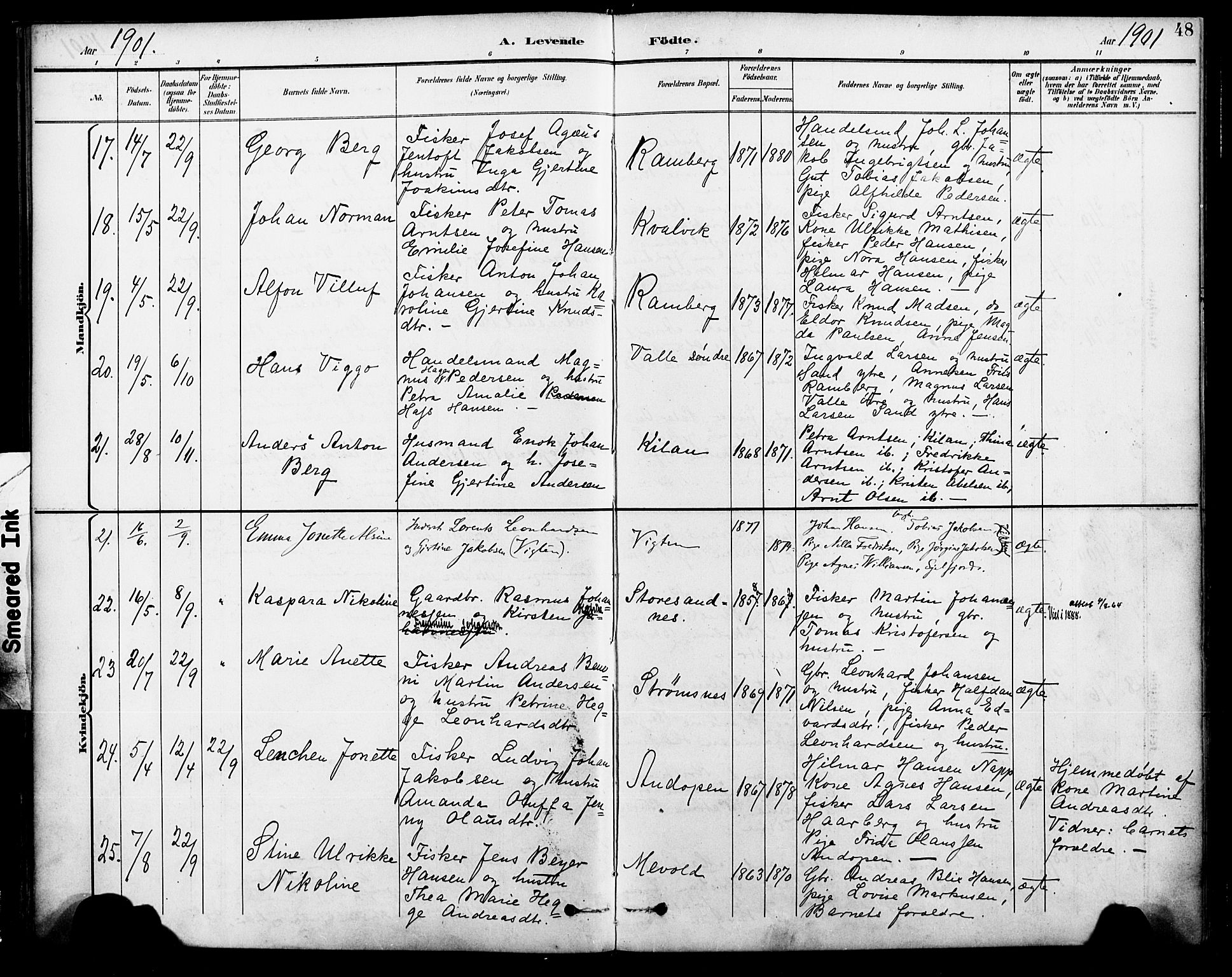 Ministerialprotokoller, klokkerbøker og fødselsregistre - Nordland, AV/SAT-A-1459/885/L1205: Parish register (official) no. 885A06, 1892-1905, p. 48