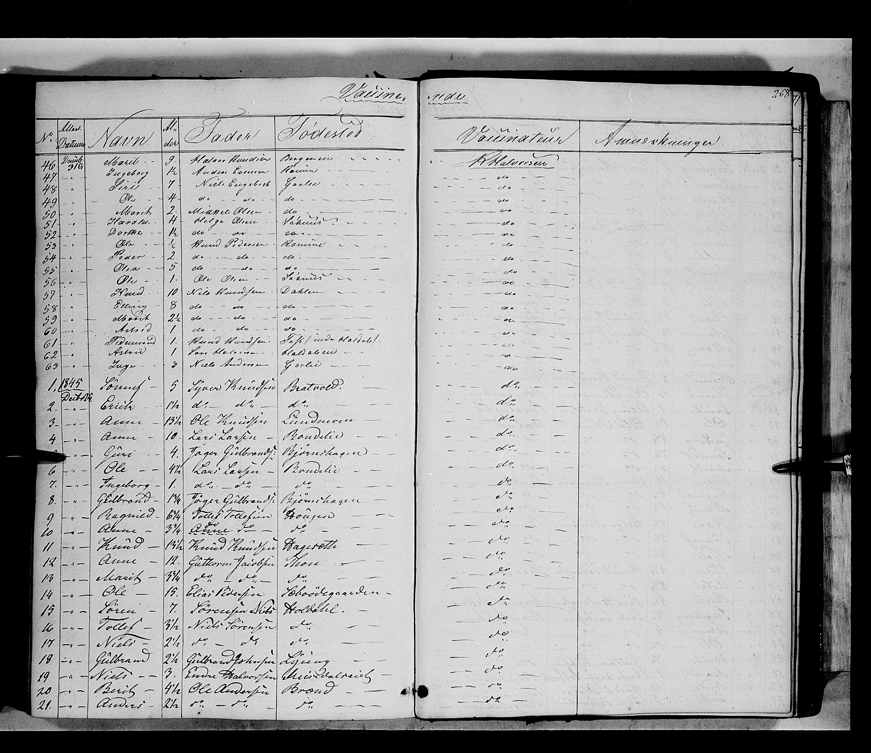 Nord-Aurdal prestekontor, SAH/PREST-132/H/Ha/Haa/L0007: Parish register (official) no. 7, 1842-1863, p. 268