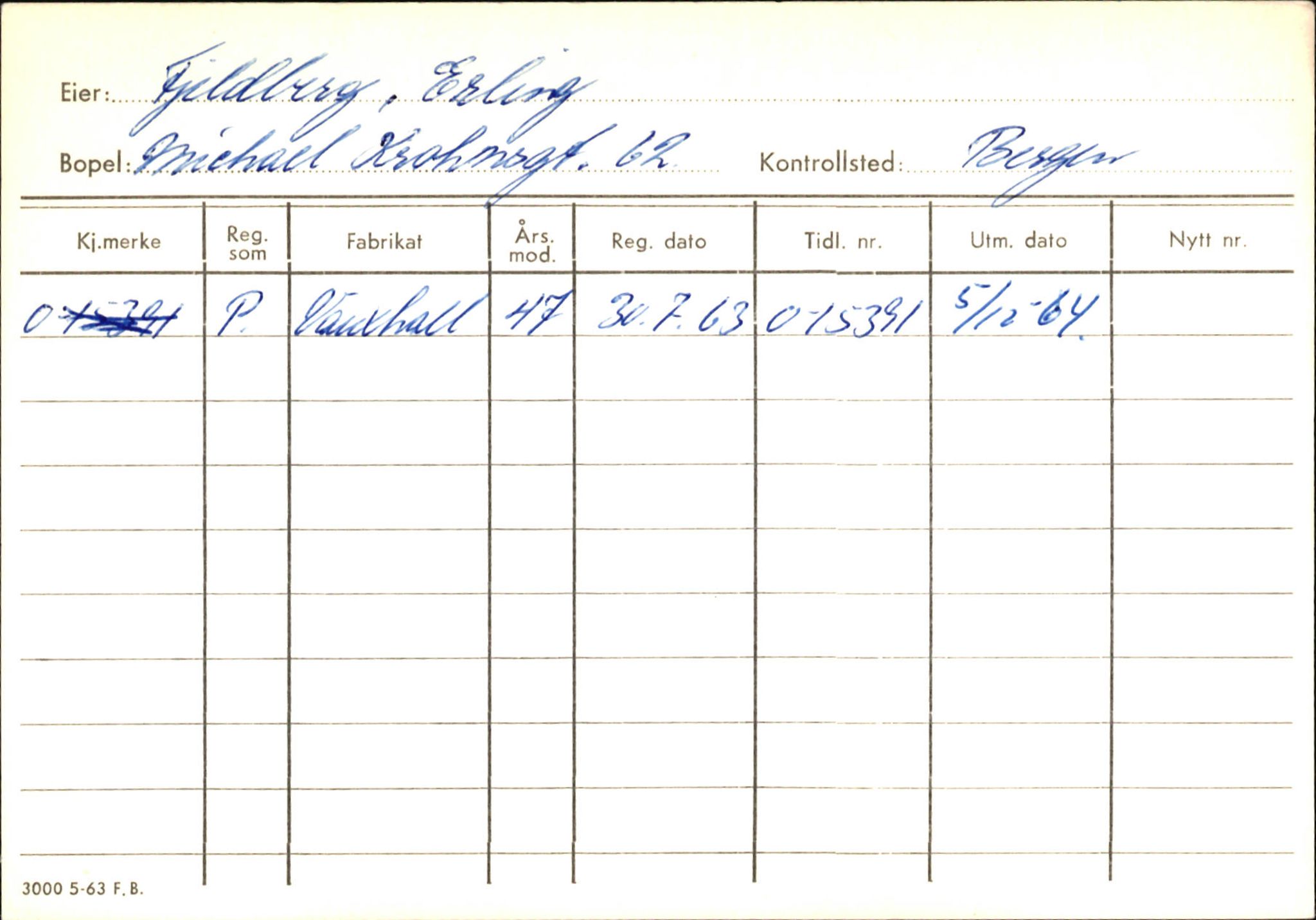 Statens vegvesen, Hordaland vegkontor, AV/SAB-A-5201/2/Hb/L0009: O-eierkort F, 1920-1971, p. 16