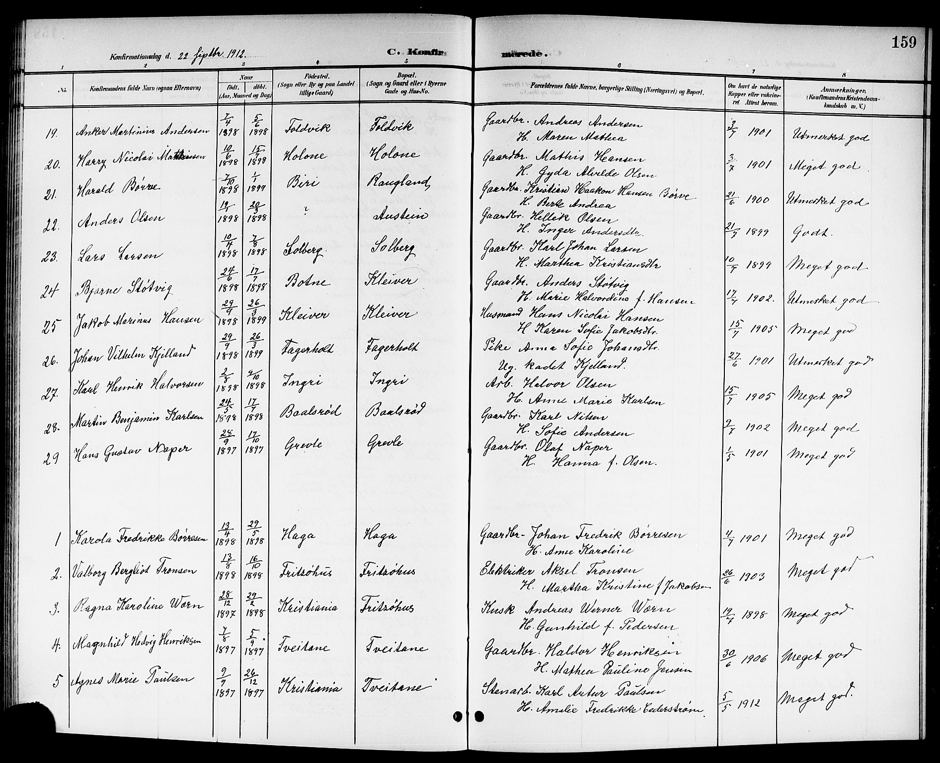 Brunlanes kirkebøker, SAKO/A-342/G/Ga/L0004: Parish register (copy) no. I 4, 1898-1921, p. 159