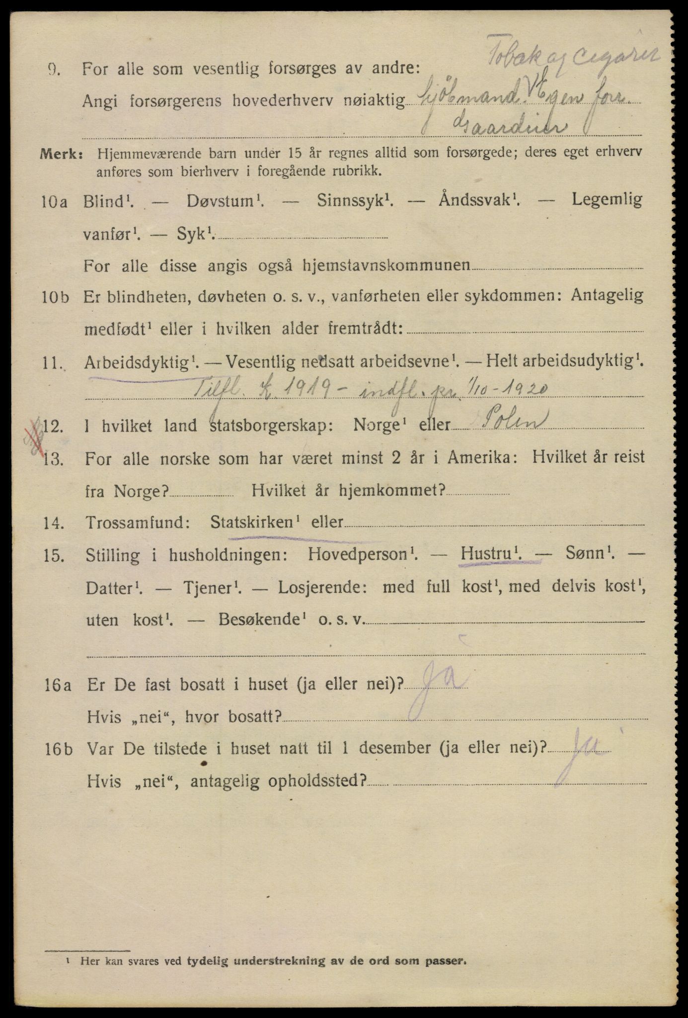 SAO, 1920 census for Kristiania, 1920, p. 255750