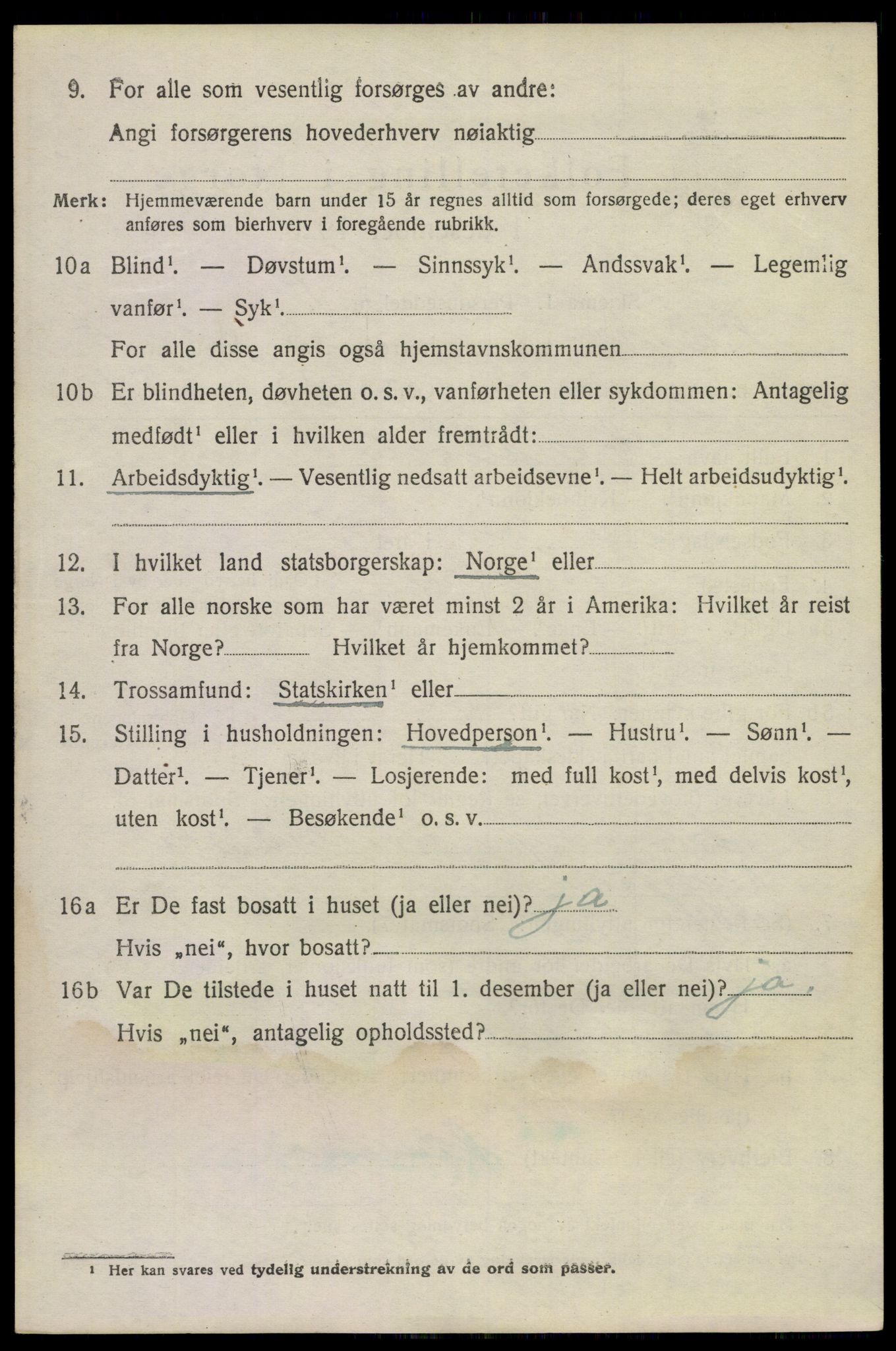 SAKO, 1920 census for Bamble, 1920, p. 4966