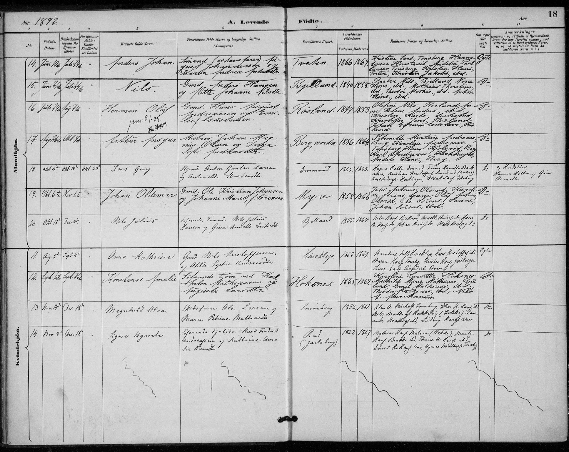 Sem kirkebøker, AV/SAKO-A-5/F/Fa/L0011: Parish register (official) no. I 11, 1888-1904, p. 18