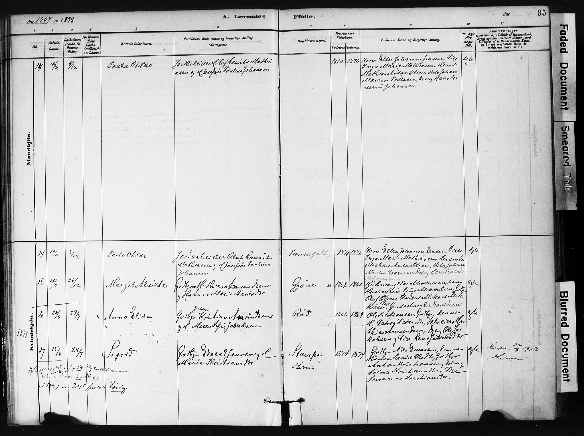 Hedrum kirkebøker, SAKO/A-344/F/Fb/L0001: Parish register (official) no. II 1, 1881-1905, p. 35