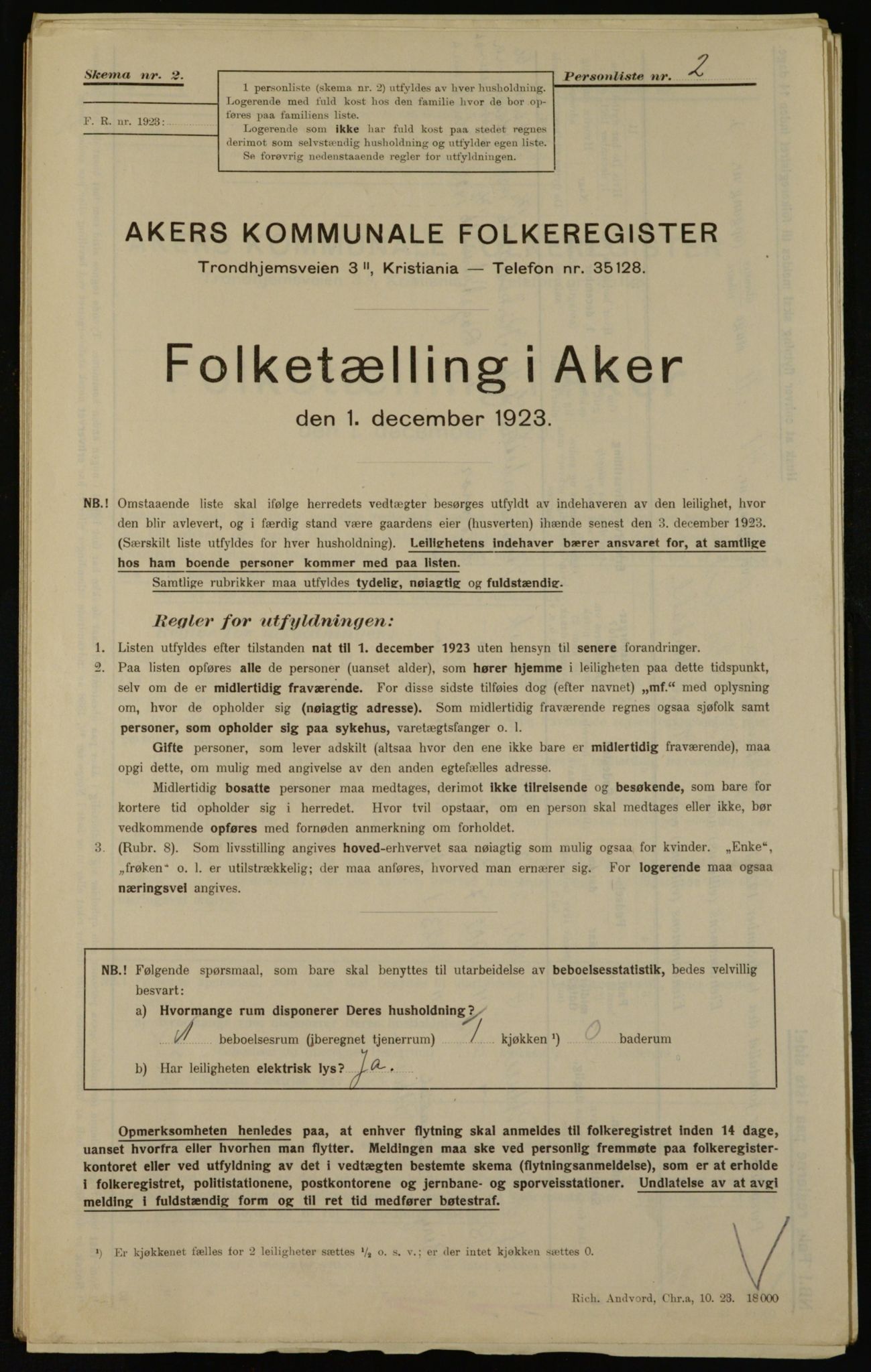 , Municipal Census 1923 for Aker, 1923, p. 36029