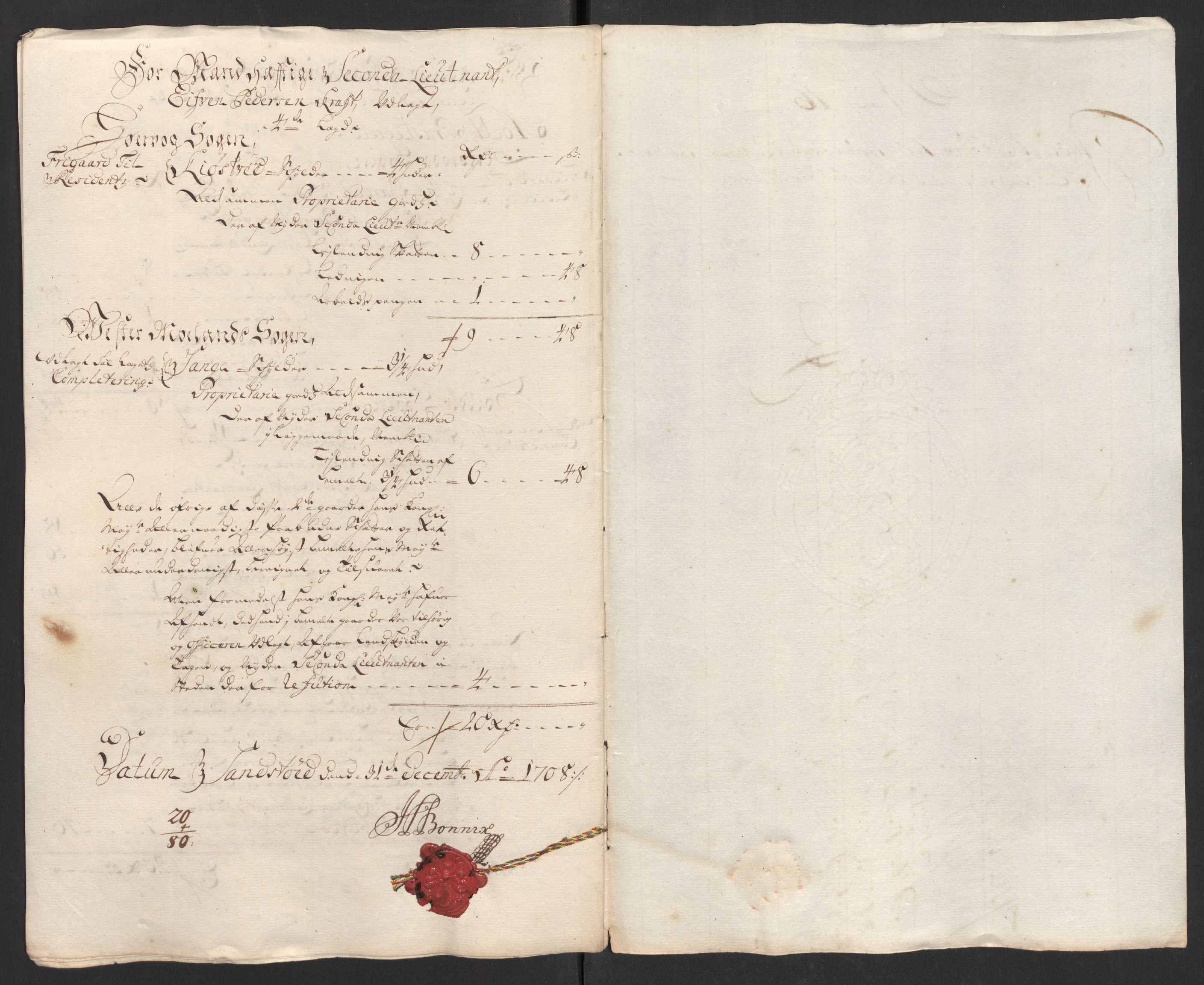 Rentekammeret inntil 1814, Reviderte regnskaper, Fogderegnskap, RA/EA-4092/R39/L2318: Fogderegnskap Nedenes, 1706-1709, p. 302