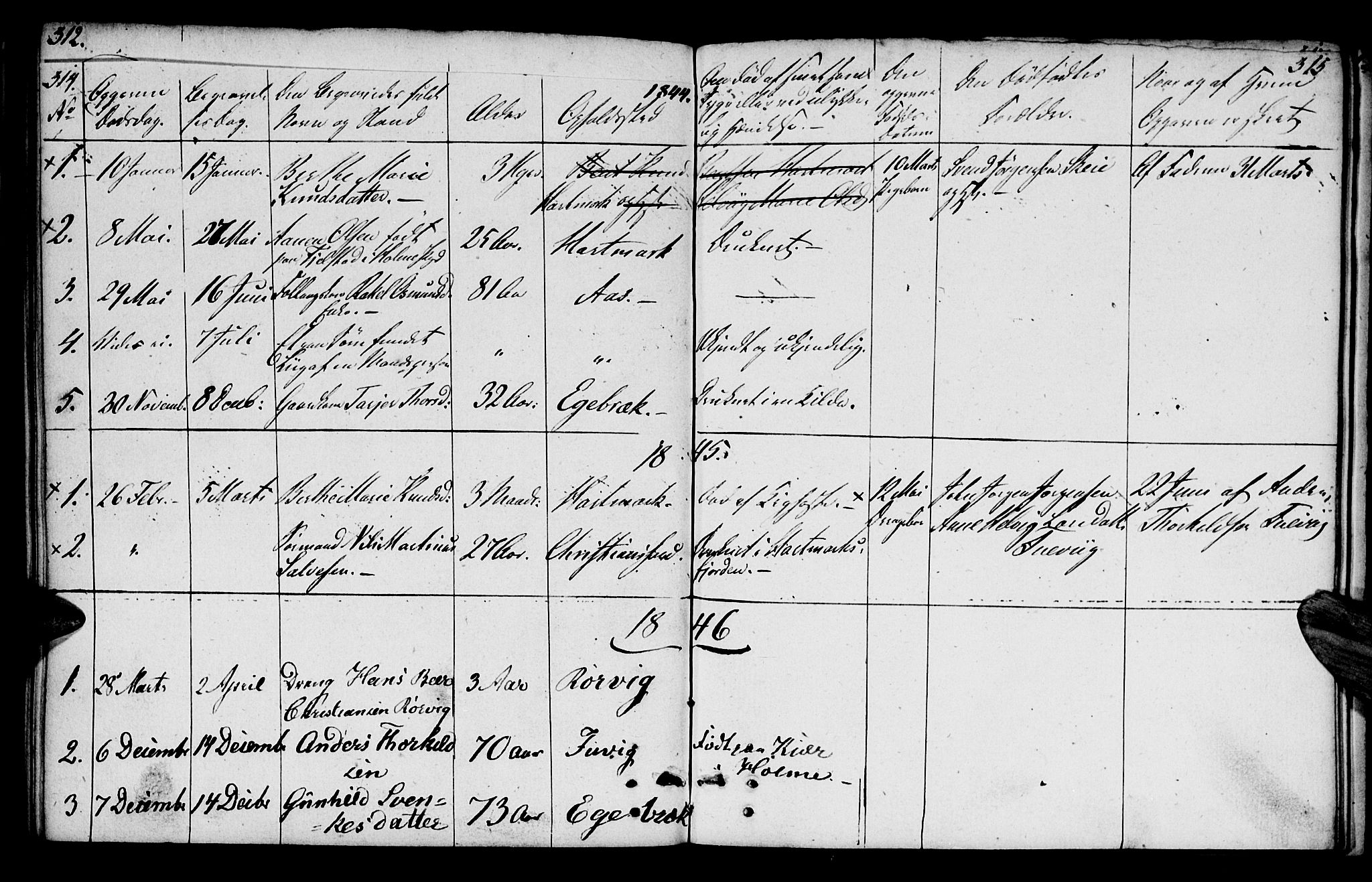 Mandal sokneprestkontor, SAK/1111-0030/F/Fb/Fbb/L0001: Parish register (copy) no. B 1, 1802-1846, p. 314-315