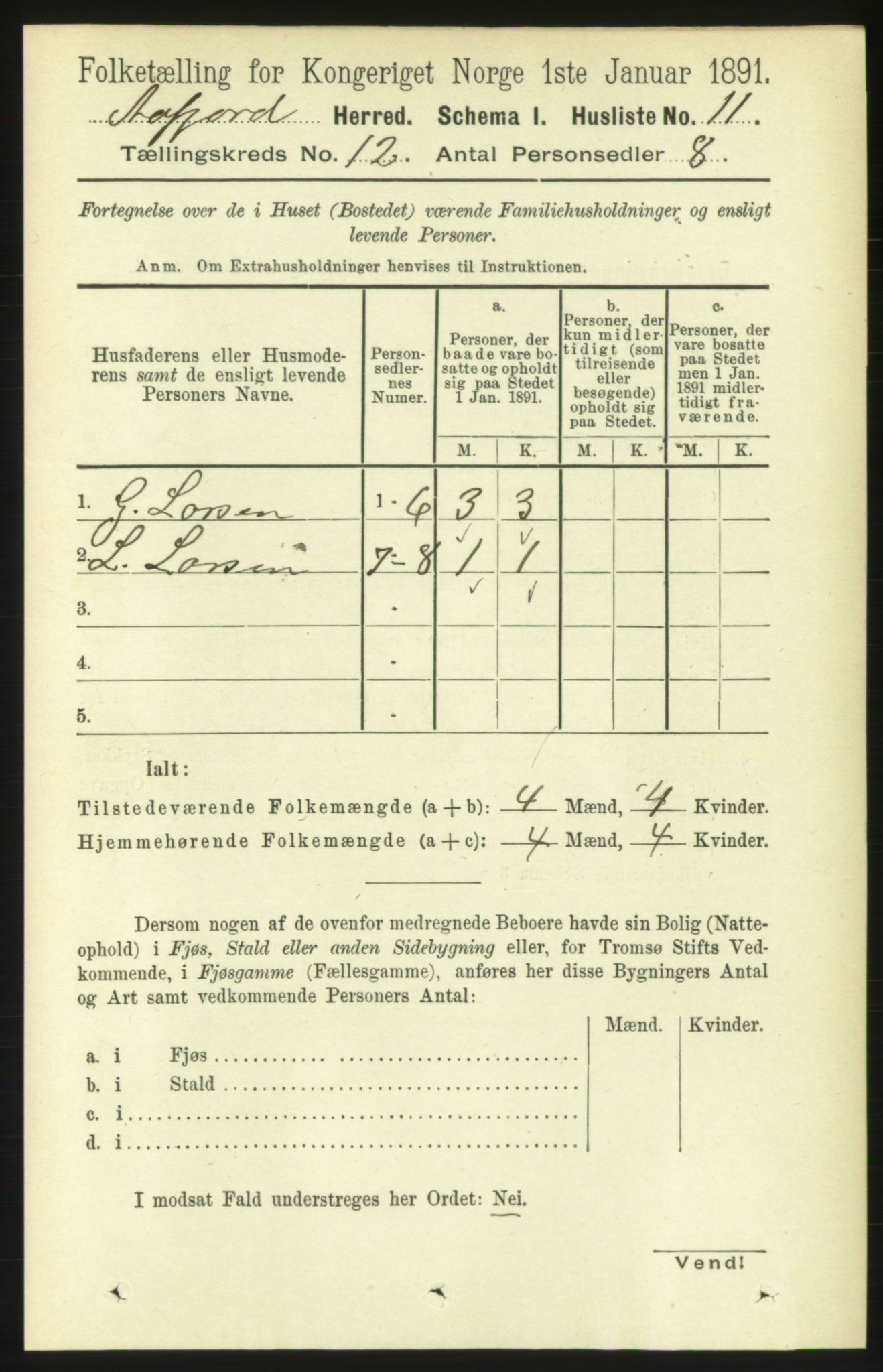 RA, 1891 census for 1630 Åfjord, 1891, p. 3697