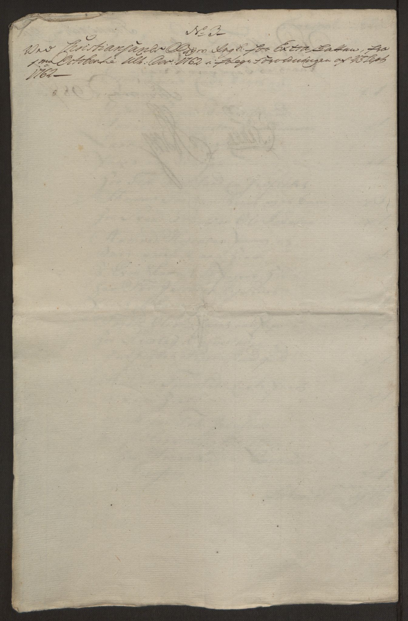 Rentekammeret inntil 1814, Reviderte regnskaper, Byregnskaper, AV/RA-EA-4066/R/Rm/L0265/0001: [M6] Kontribusjonsregnskap / Ekstraskatt, 1762-1764, p. 66