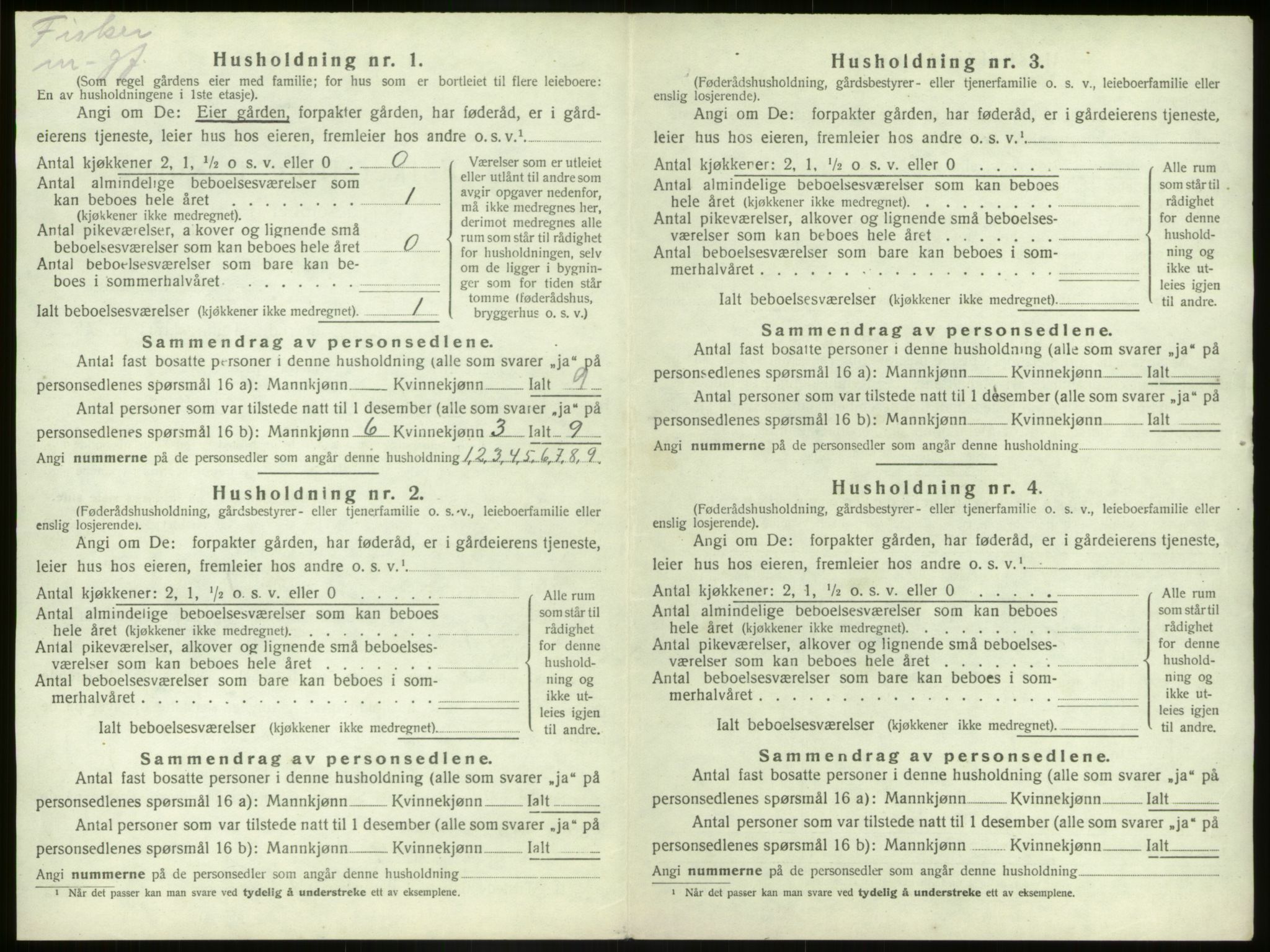 SAB, 1920 census for Kinn, 1920, p. 690