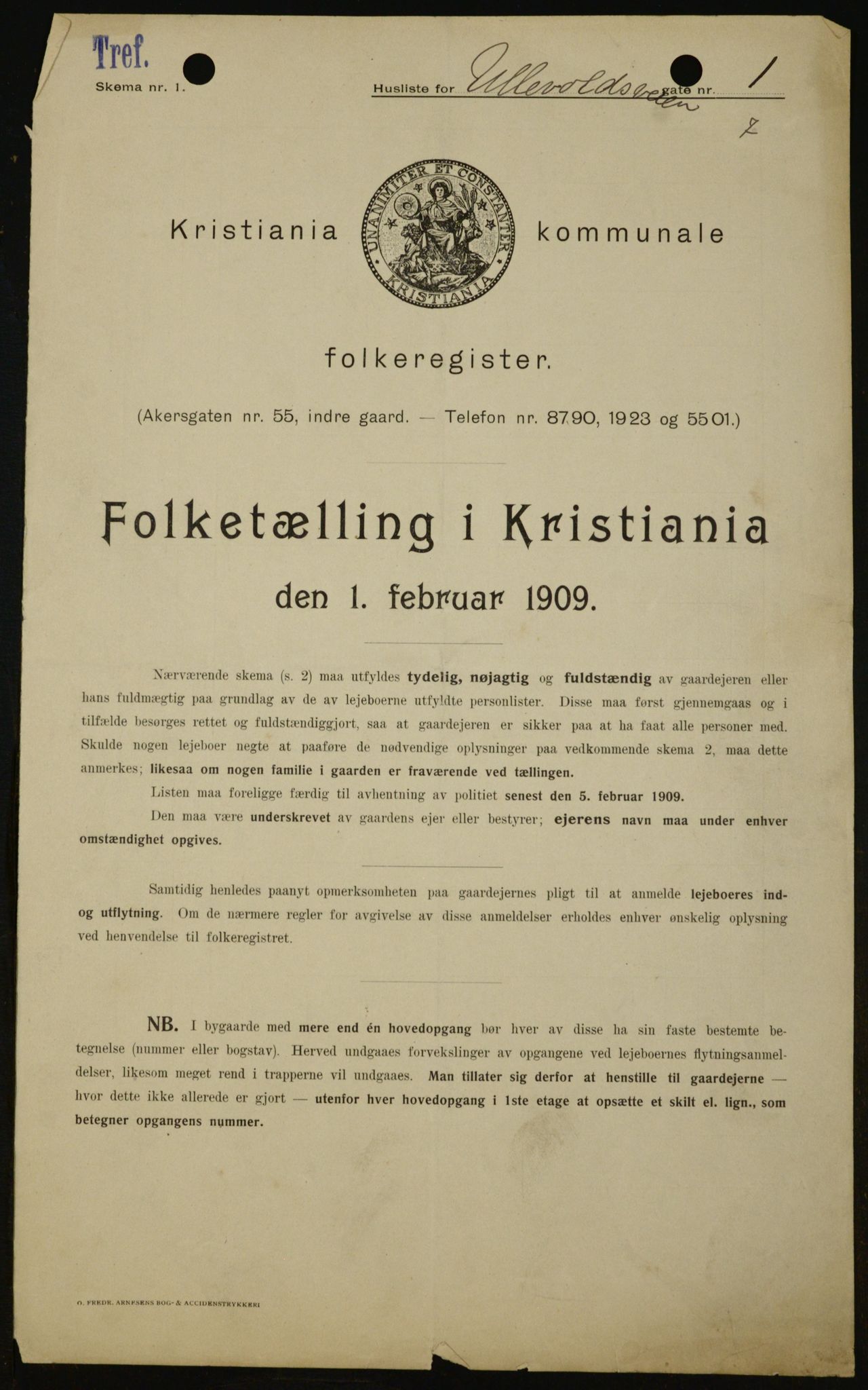 OBA, Municipal Census 1909 for Kristiania, 1909, p. 107727