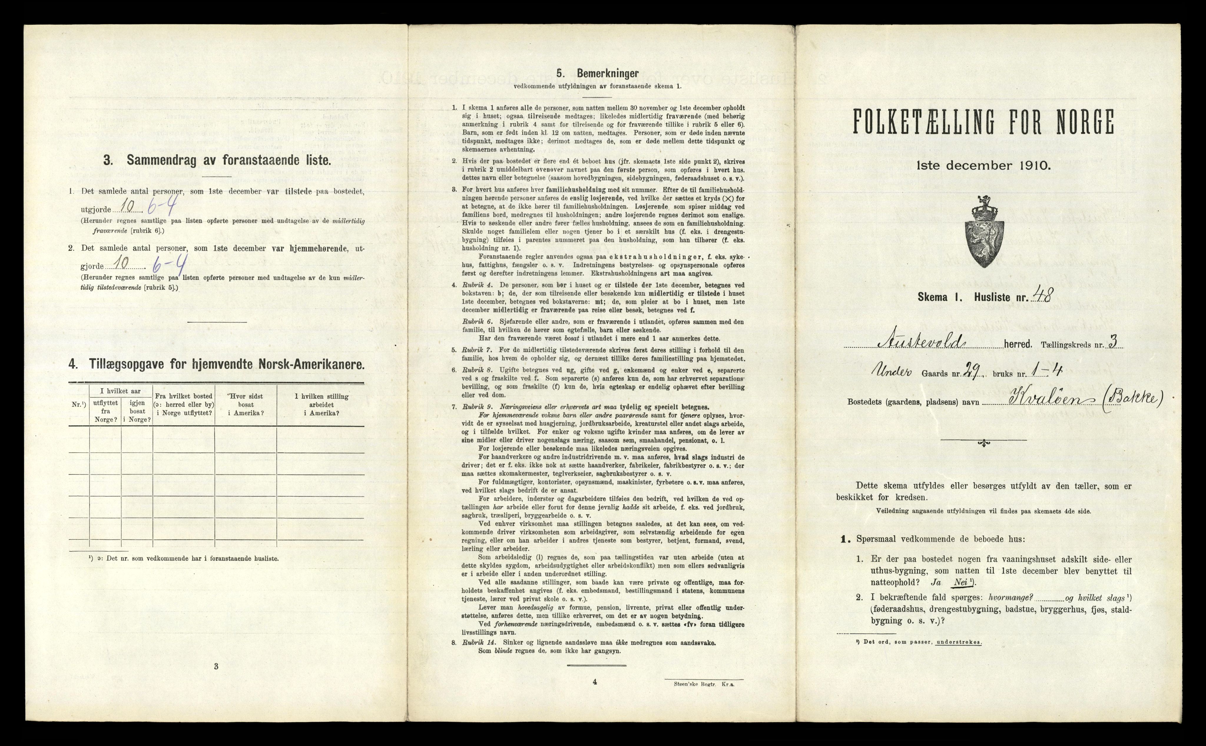 RA, 1910 census for Austevoll, 1910, p. 368