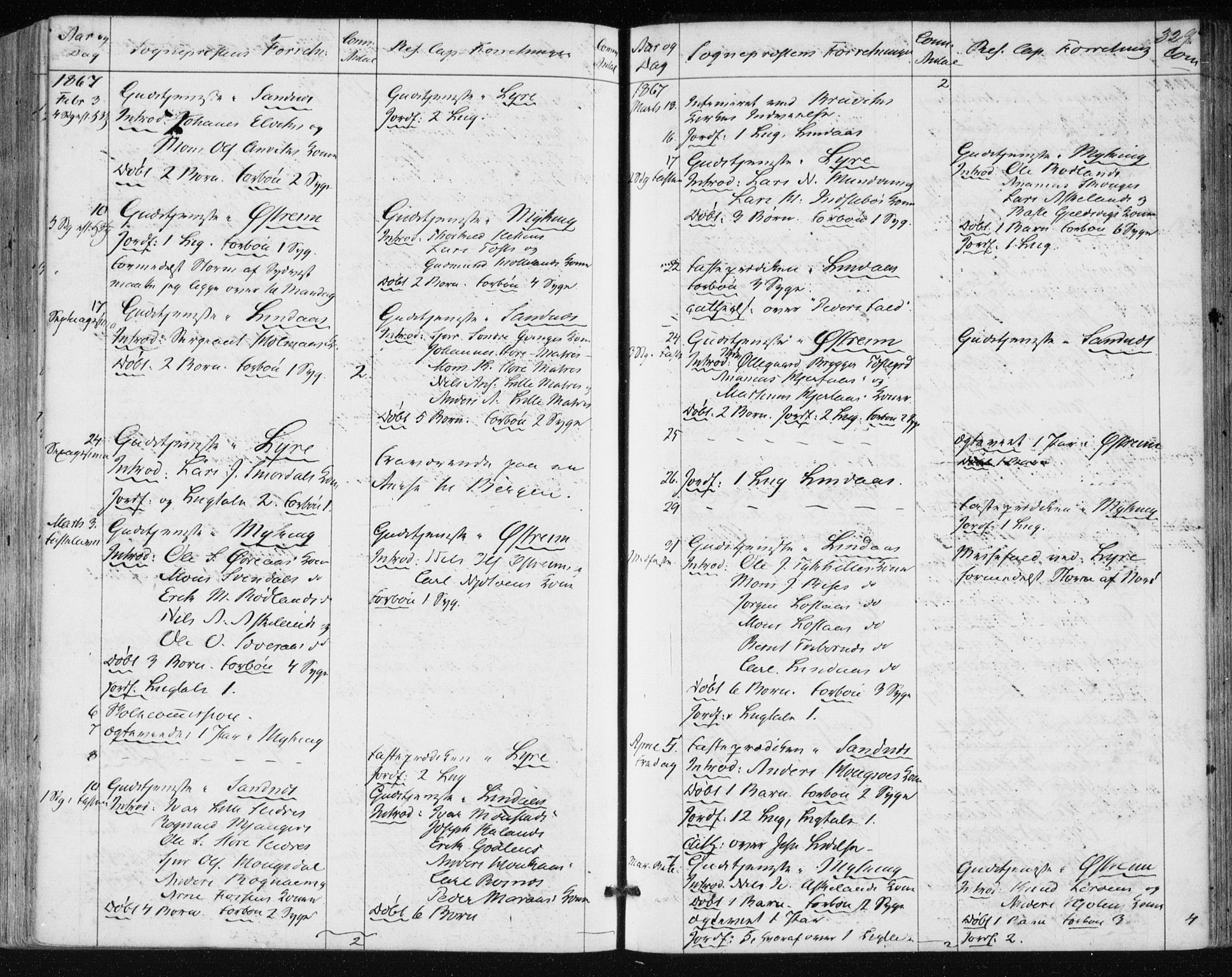 Lindås Sokneprestembete, AV/SAB-A-76701/H/Haa/Haaa/L0016: Parish register (official) no. A 16, 1863-1875, p. 329