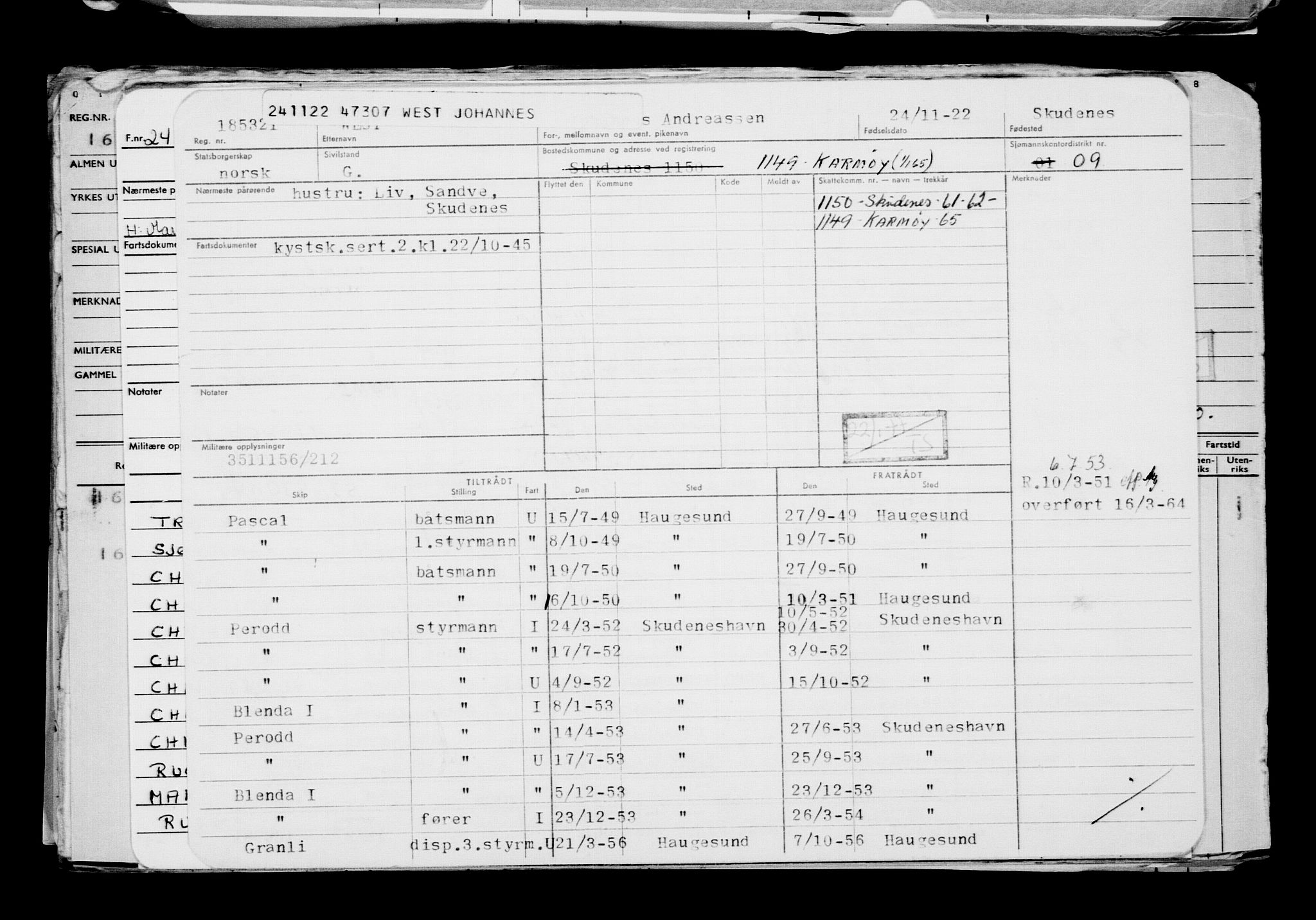 Direktoratet for sjømenn, AV/RA-S-3545/G/Gb/L0212: Hovedkort, 1922, p. 513