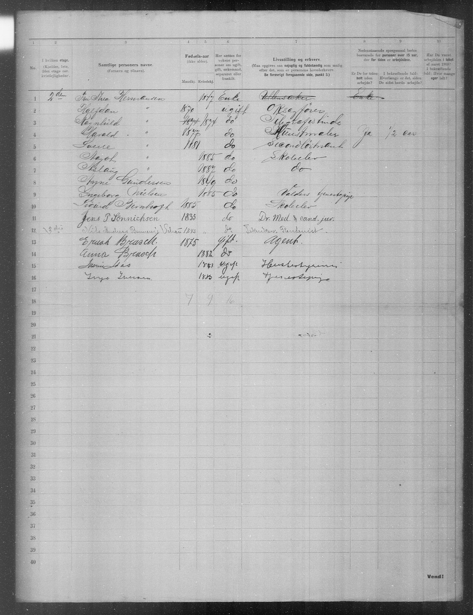 OBA, Municipal Census 1903 for Kristiania, 1903, p. 17980