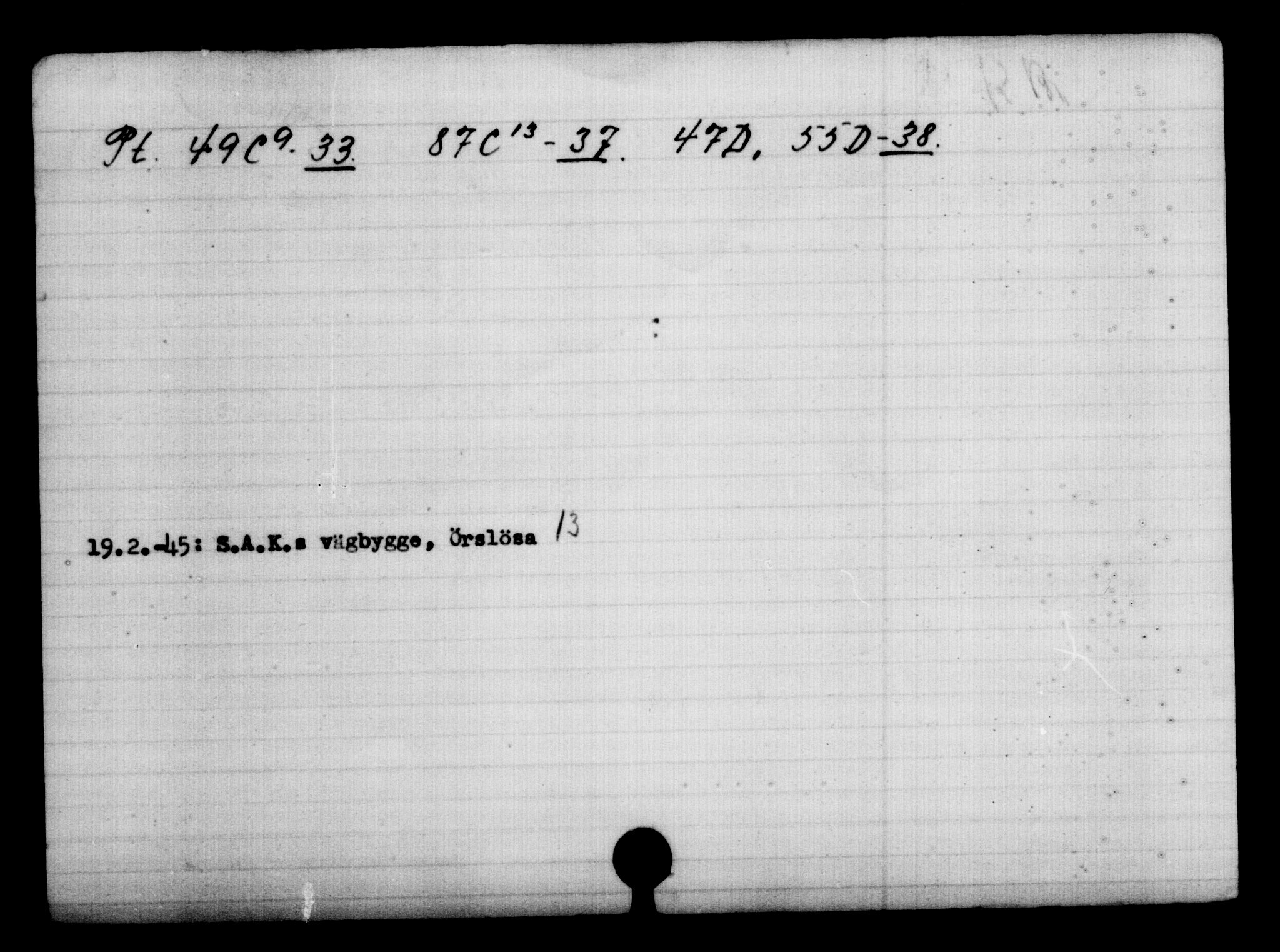 Utenriksstasjonene, Legasjonen i Stockholm, Flyktningkontoret, AV/RA-S-6753/V/Va/L0004: Kjesäterkartoteket, flyktninger med registreringsnr. 3496-6610, 1940-1945, p. 3493