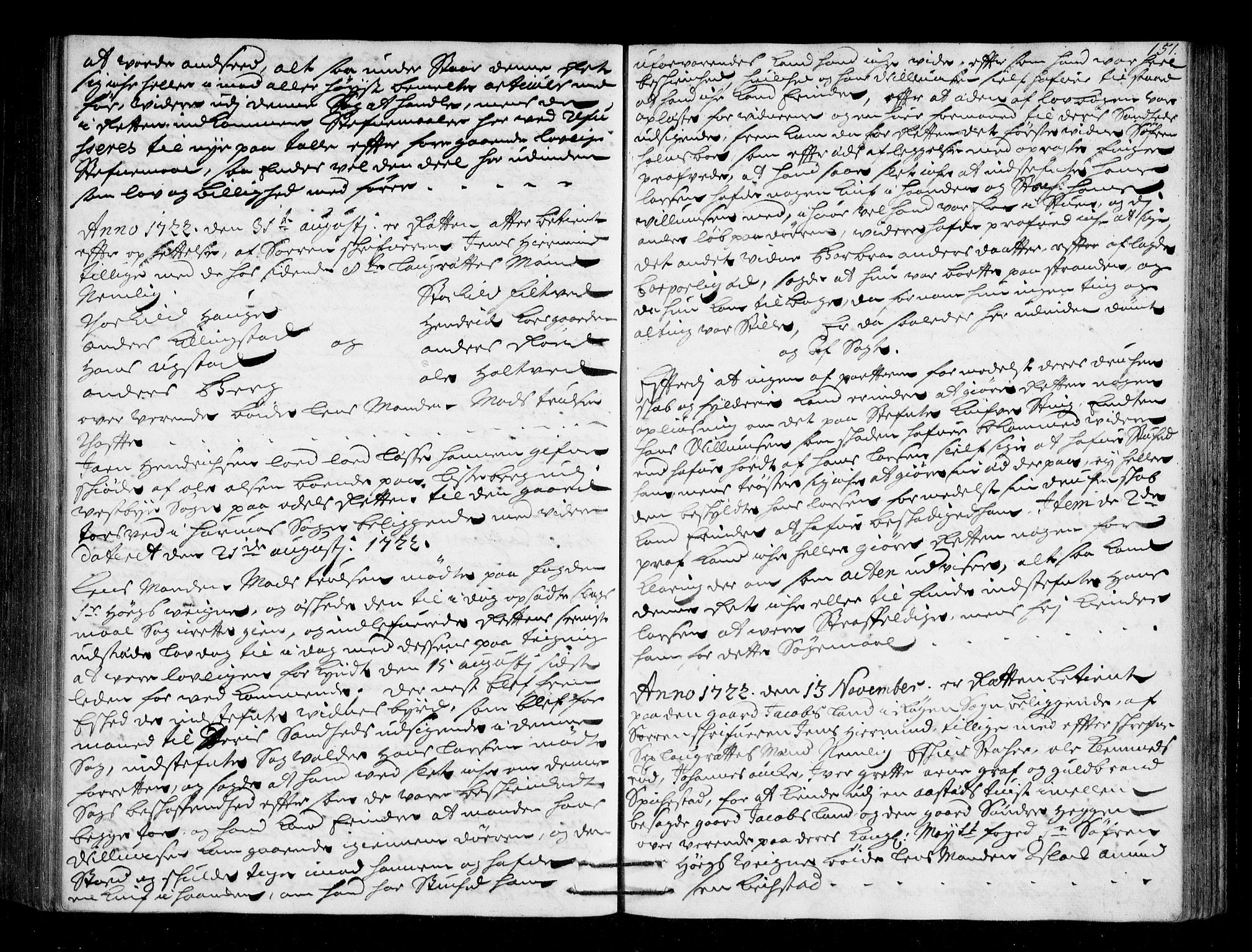 Lier, Røyken og Hurum sorenskriveri, SAKO/A-89/F/Fa/L0045: Tingbok, 1721-1724, p. 151