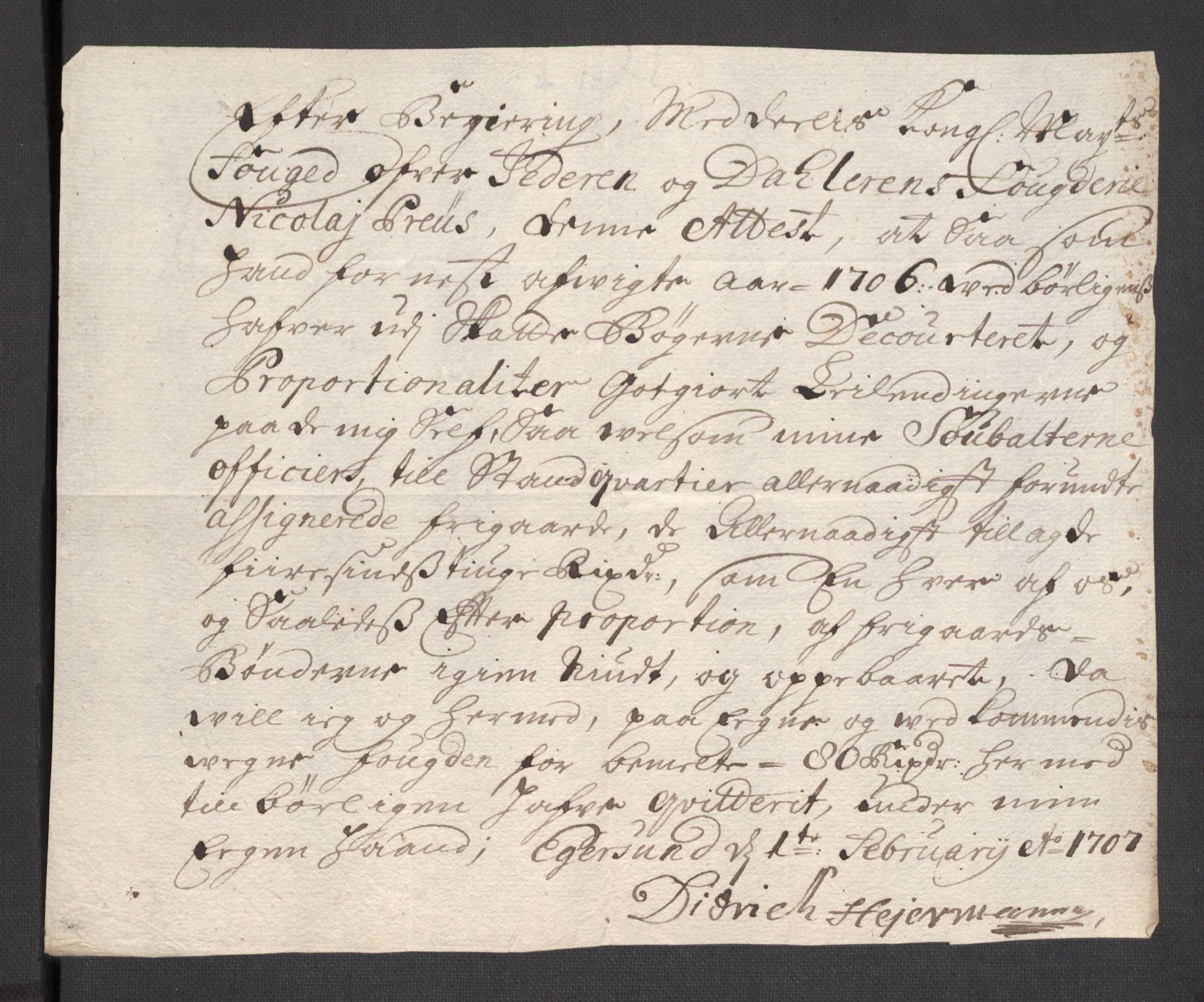 Rentekammeret inntil 1814, Reviderte regnskaper, Fogderegnskap, RA/EA-4092/R46/L2733: Fogderegnskap Jæren og Dalane, 1705-1708, p. 152