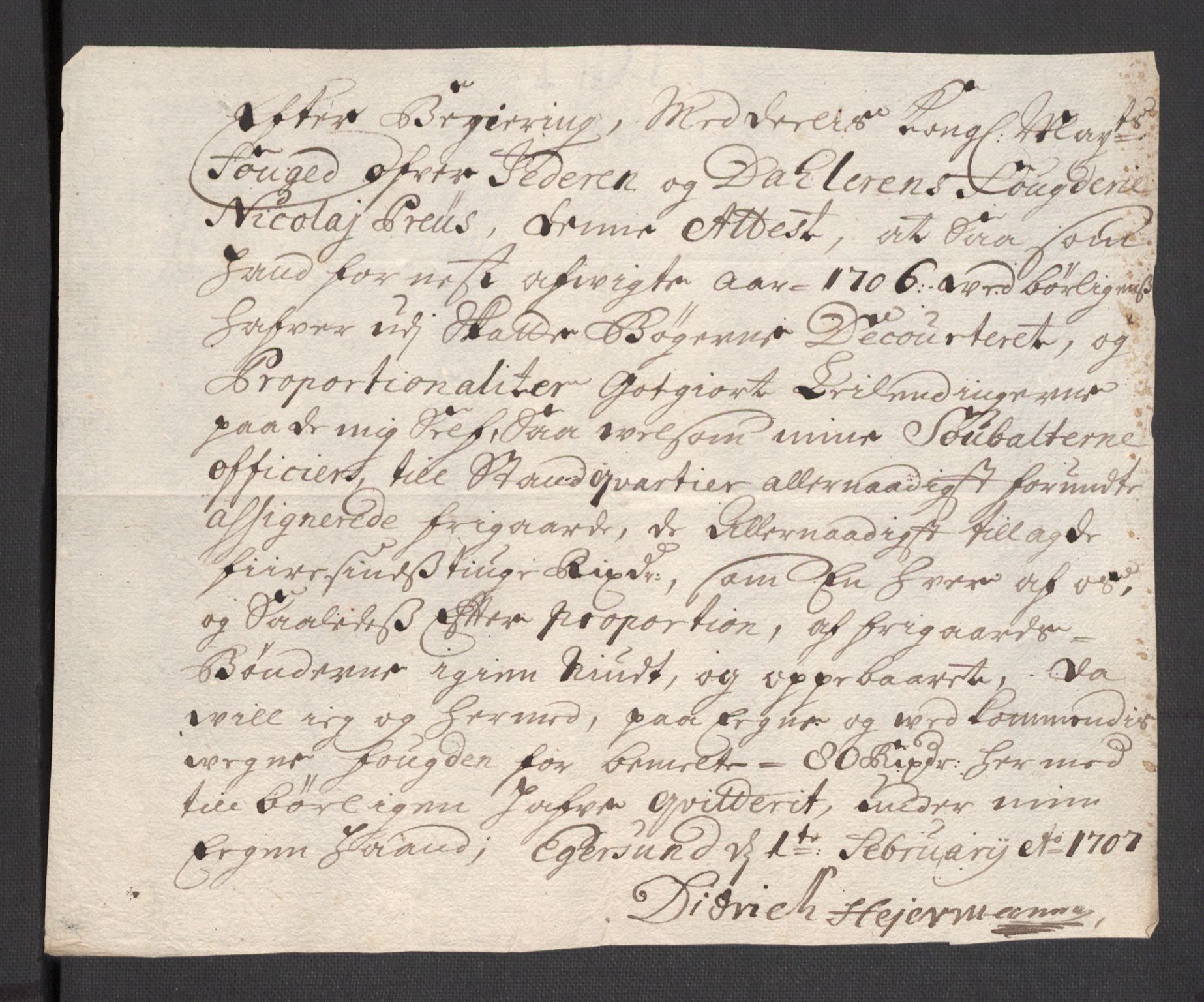Rentekammeret inntil 1814, Reviderte regnskaper, Fogderegnskap, AV/RA-EA-4092/R46/L2733: Fogderegnskap Jæren og Dalane, 1705-1708, p. 152