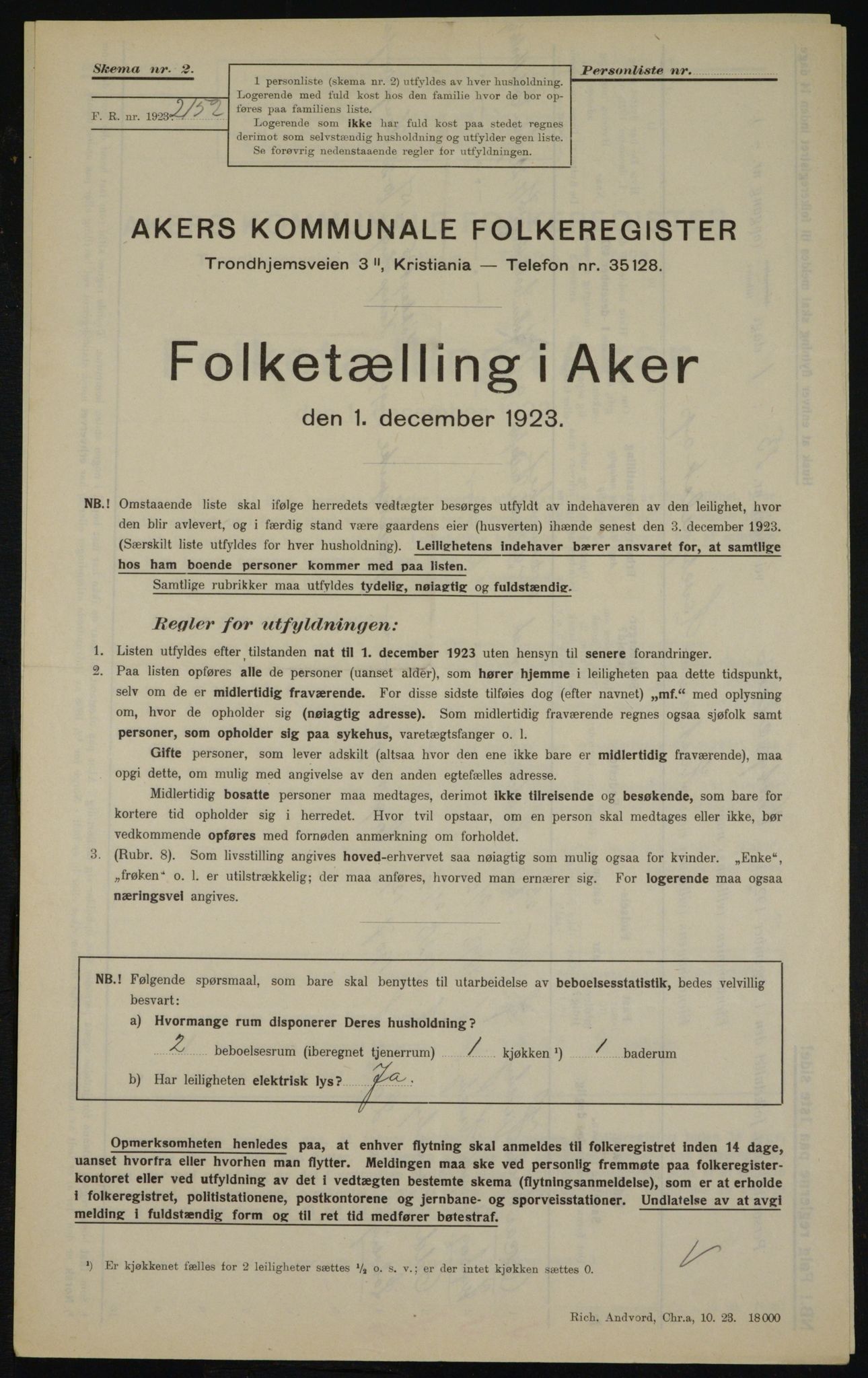 , Municipal Census 1923 for Aker, 1923, p. 21901