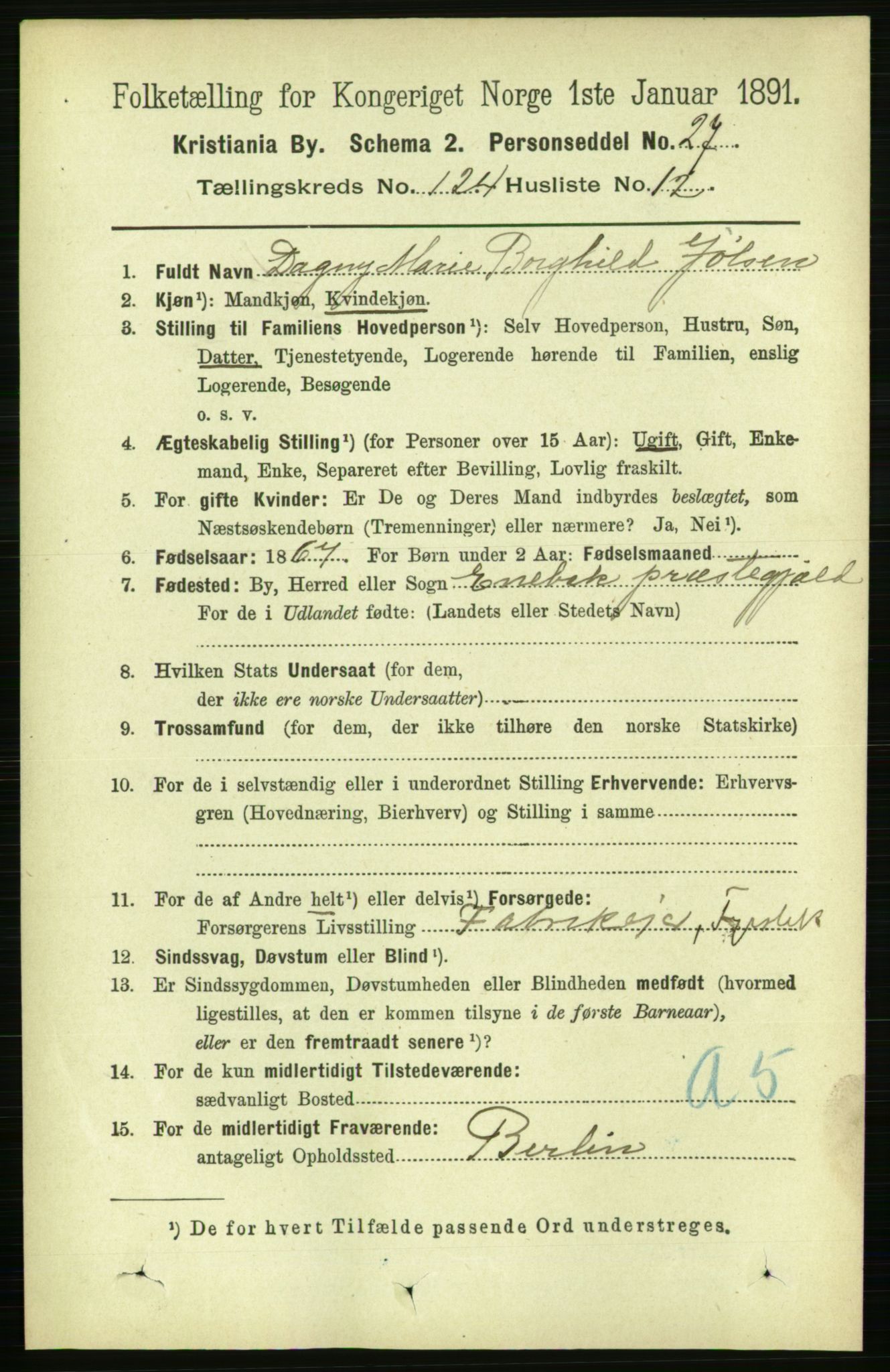 RA, 1891 census for 0301 Kristiania, 1891, p. 65418