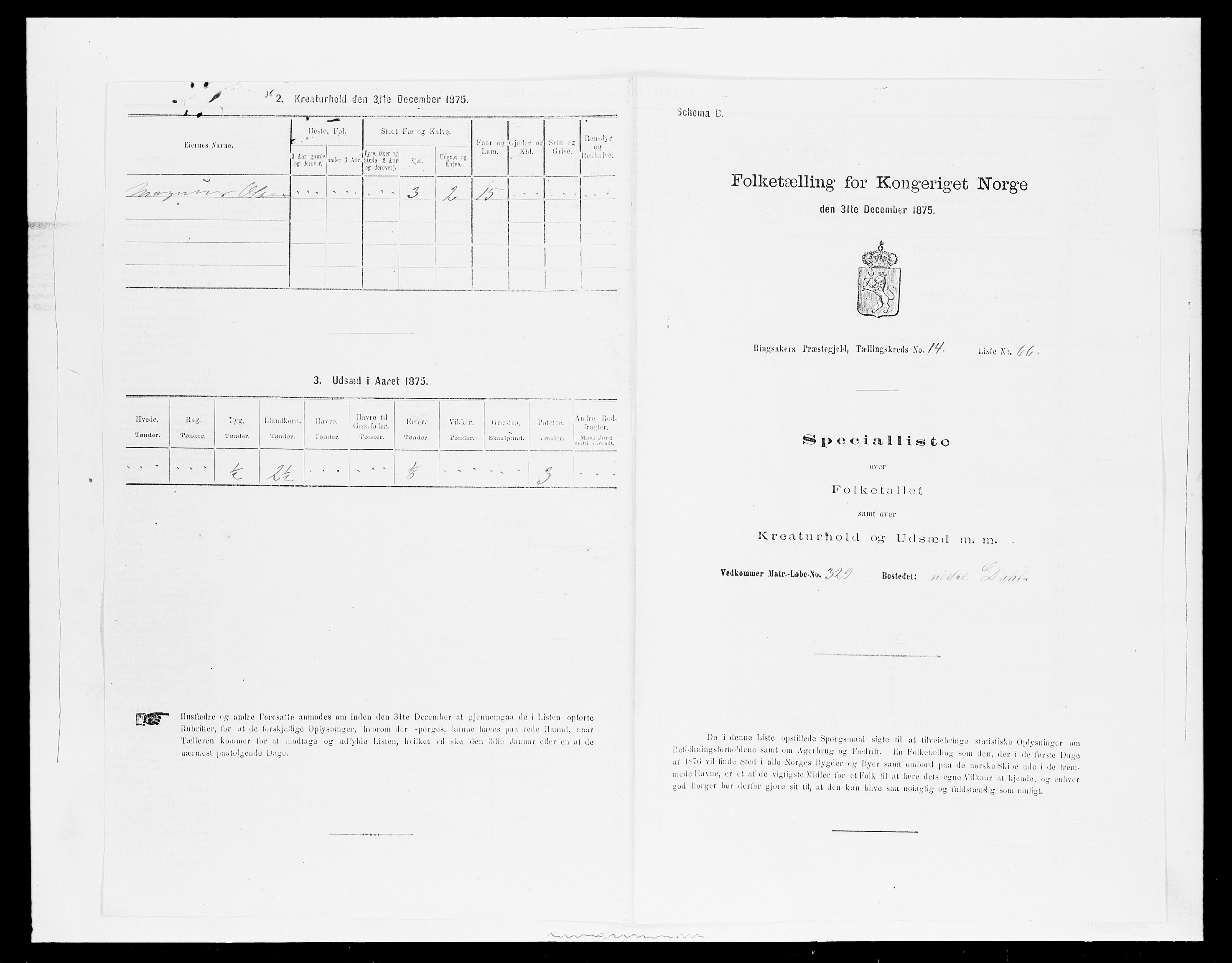 SAH, 1875 census for 0412P Ringsaker, 1875, p. 2954