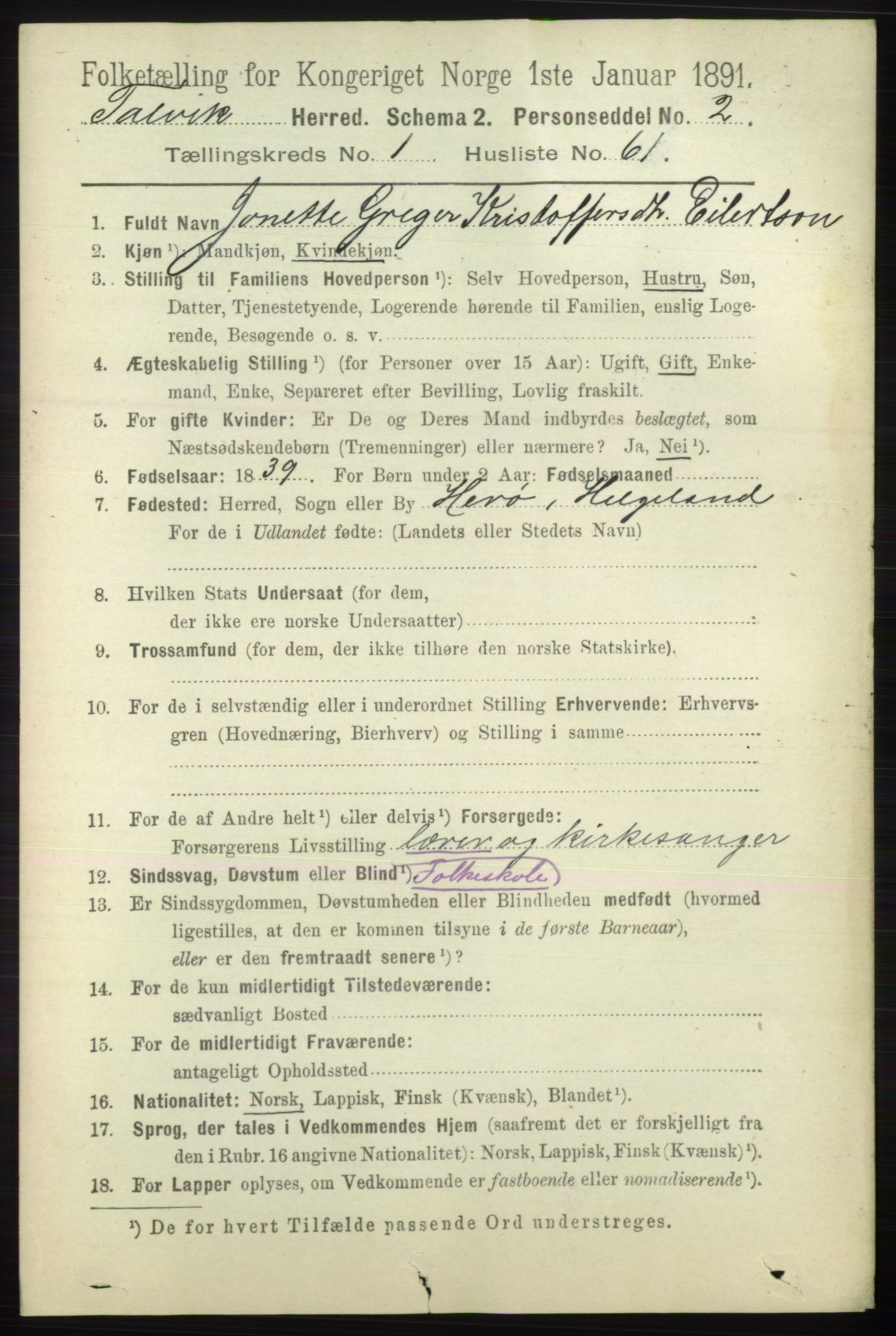 RA, 1891 census for 2013 Talvik, 1891, p. 486