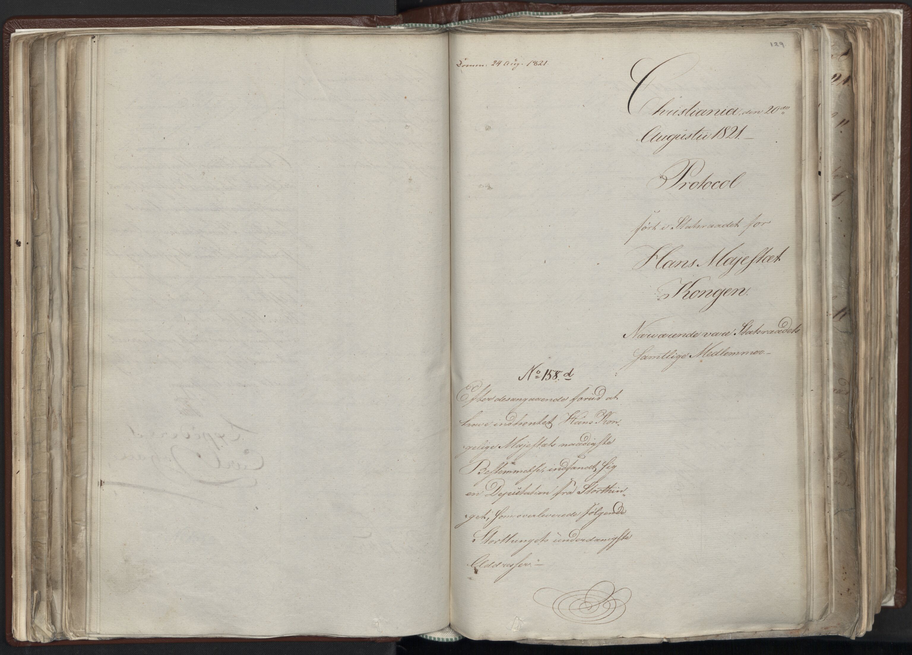Statsrådssekretariatet, AV/RA-S-1001/A/Ab/L0012: Kgl. res. nr. 5679-6008 II, 1821, p. 128b-129a