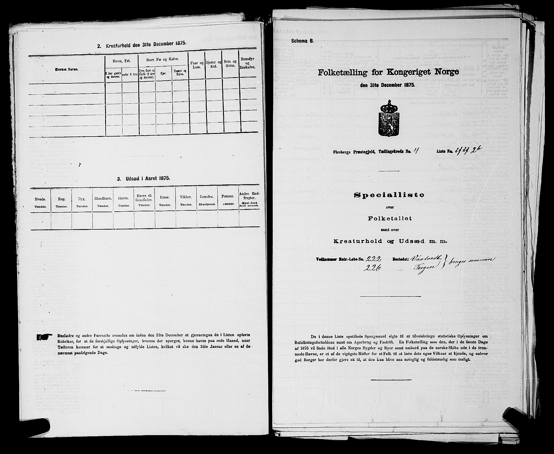 SAKO, 1875 census for 0631P Flesberg, 1875, p. 789