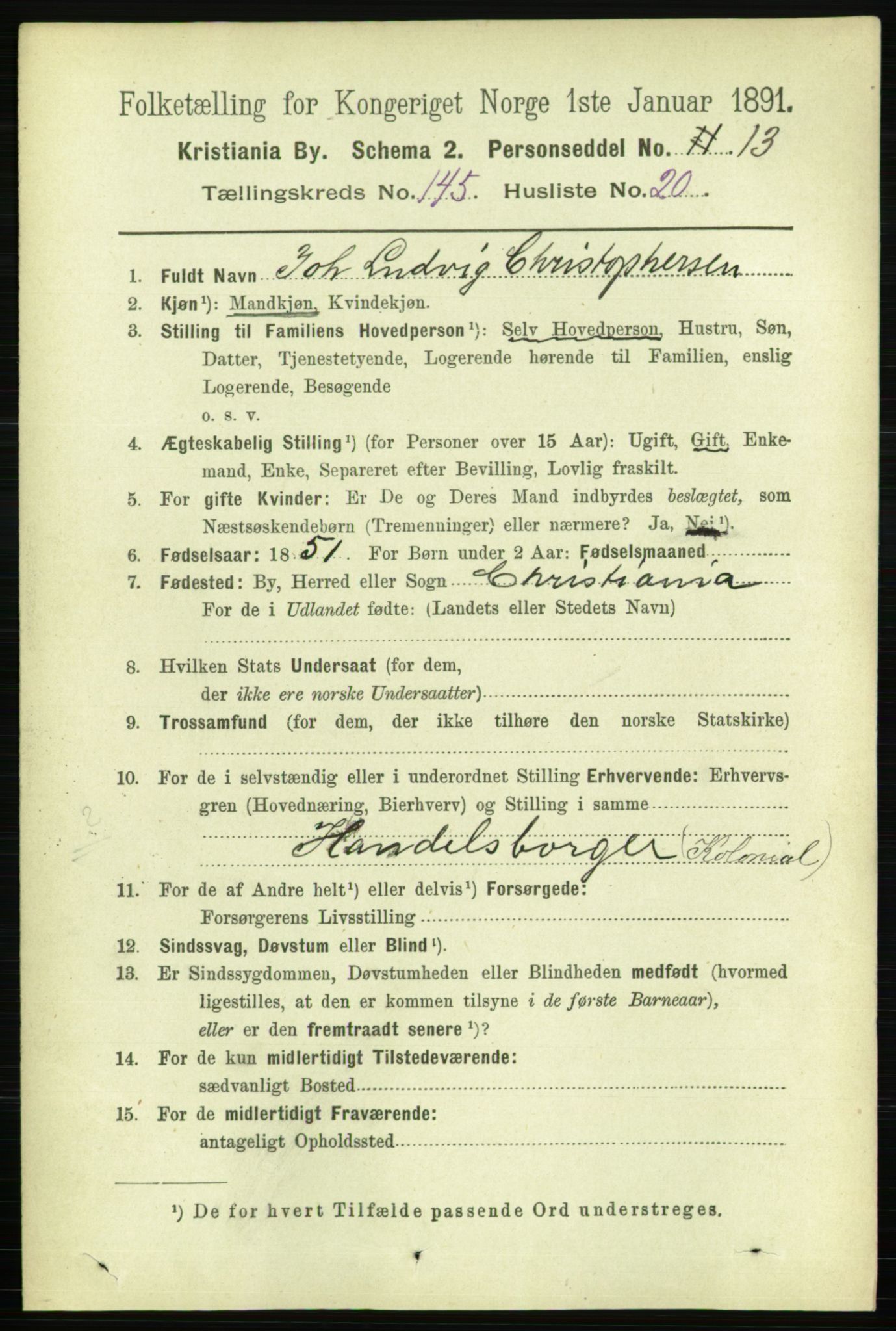 RA, 1891 census for 0301 Kristiania, 1891, p. 79955