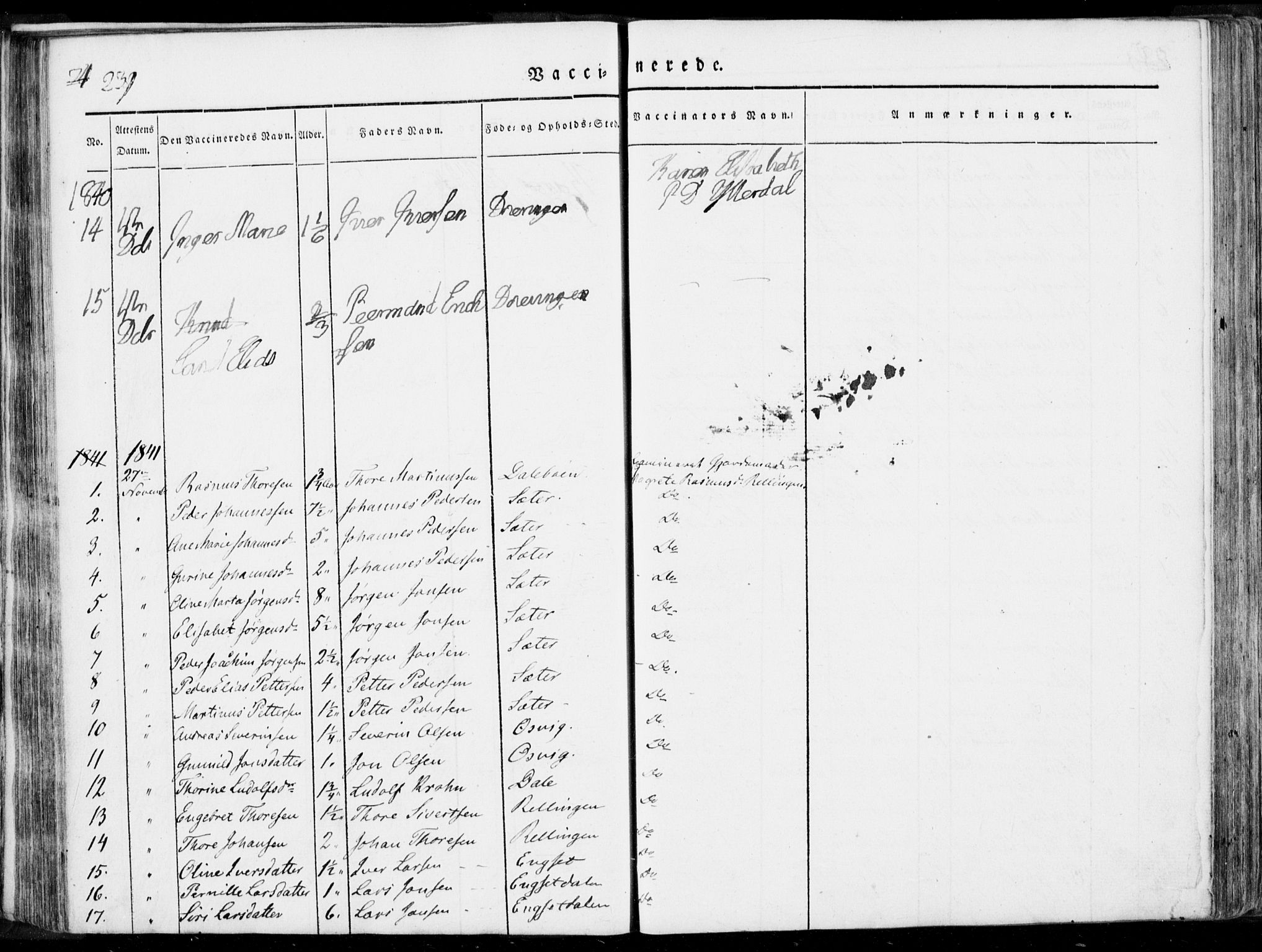 Ministerialprotokoller, klokkerbøker og fødselsregistre - Møre og Romsdal, SAT/A-1454/519/L0248: Parish register (official) no. 519A07, 1829-1860, p. 239
