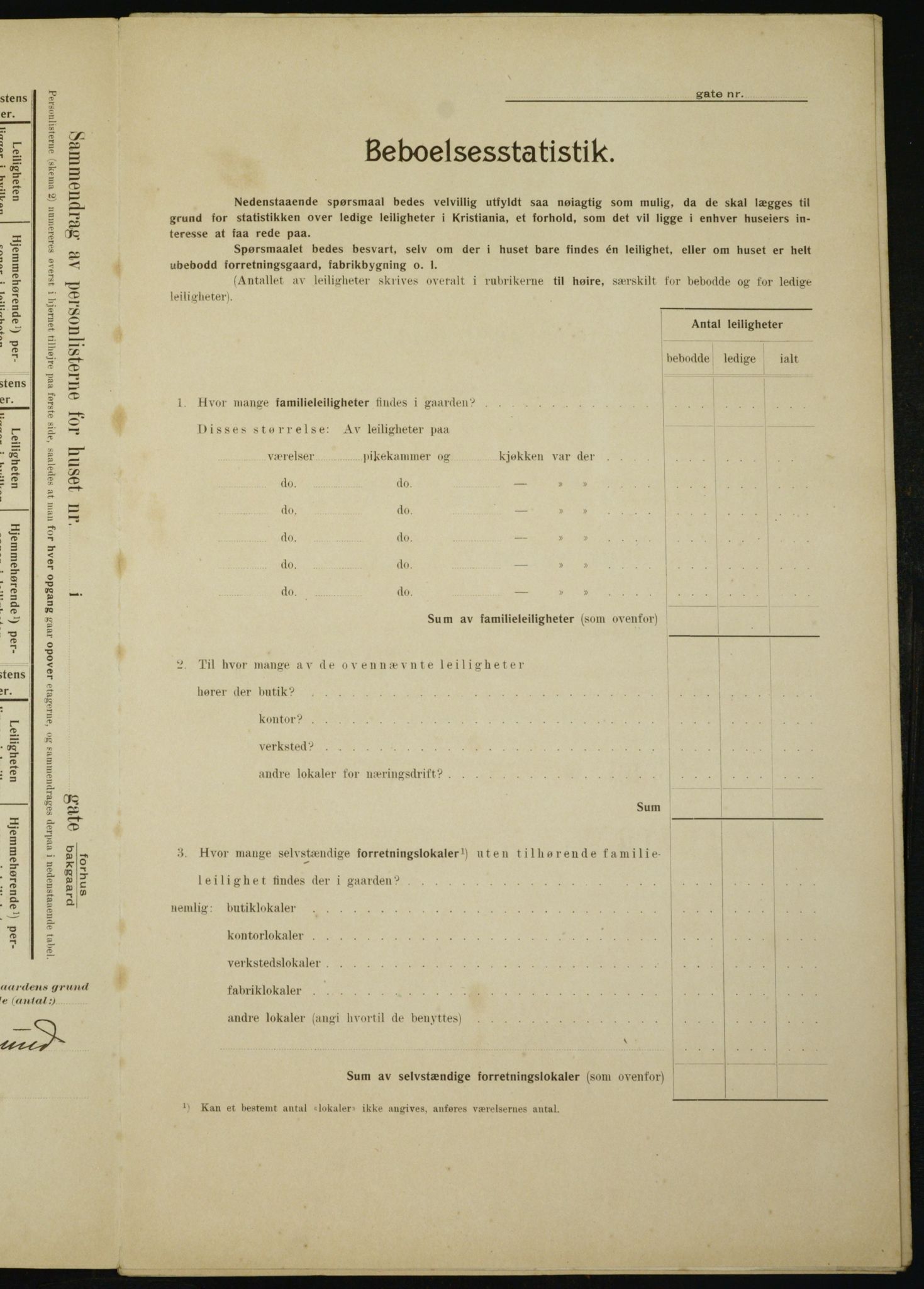 OBA, Municipal Census 1910 for Kristiania, 1910, p. 89552