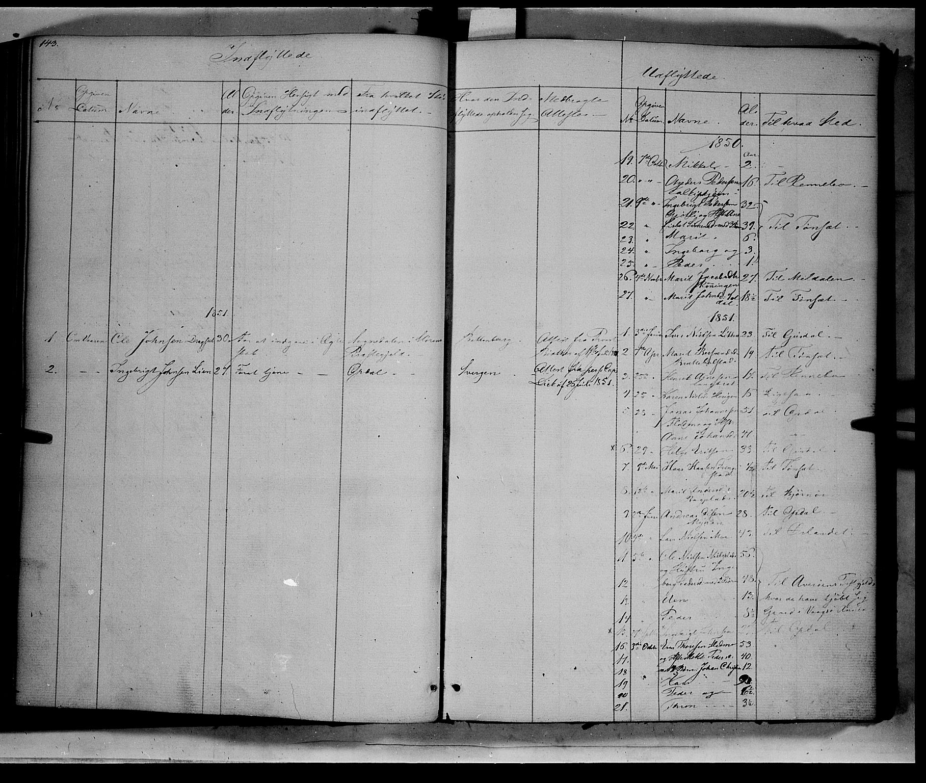 Kvikne prestekontor, SAH/PREST-064/H/Ha/Haa/L0005: Parish register (official) no. 5, 1841-1862, p. 143