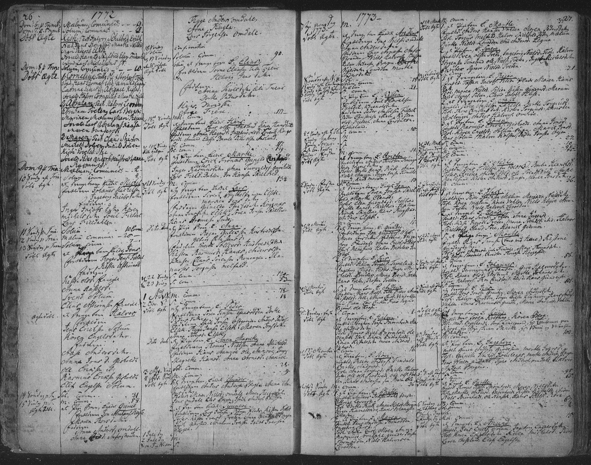 Solum kirkebøker, SAKO/A-306/F/Fa/L0003: Parish register (official) no. I 3, 1761-1814, p. 26-27