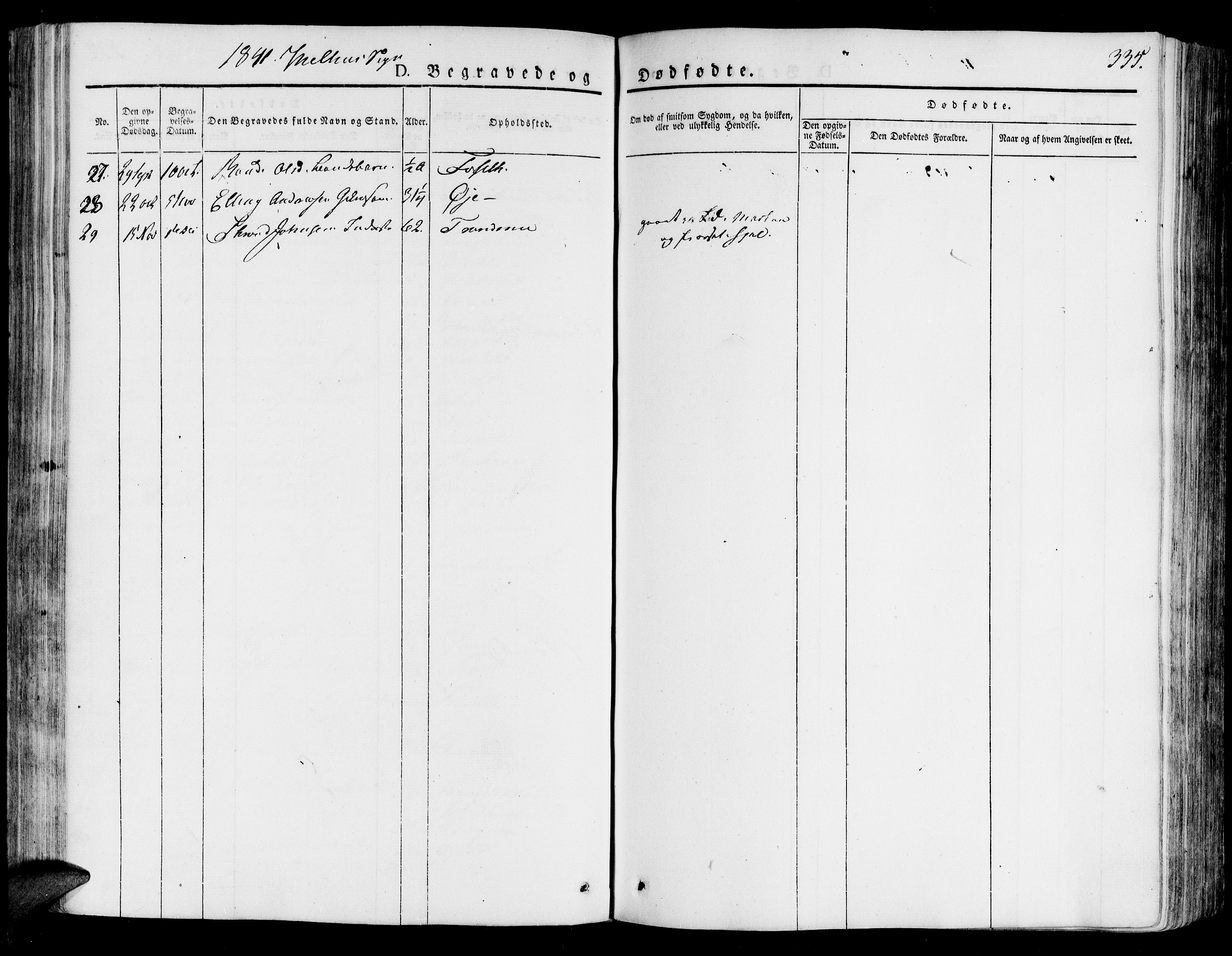 Ministerialprotokoller, klokkerbøker og fødselsregistre - Sør-Trøndelag, SAT/A-1456/691/L1070: Parish register (official) no. 691A05 /1, 1826-1841, p. 335
