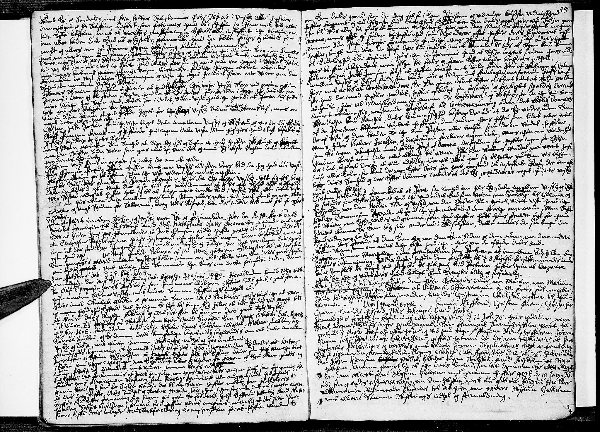 Eiker, Modum og Sigdal sorenskriveri, SAKO/A-123/F/Fa/Faa/L0013: Tingbok, 1676, p. 14b-15a