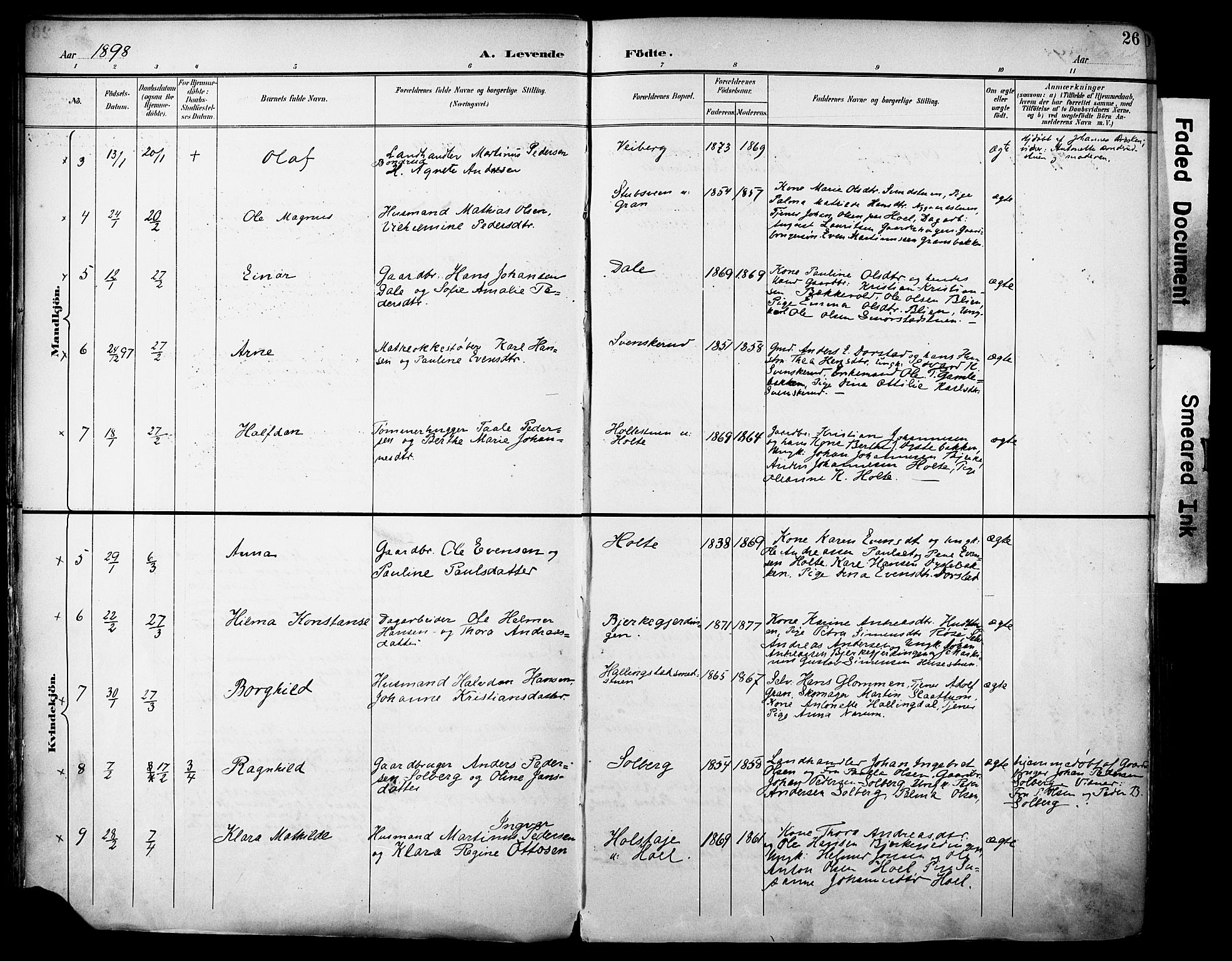 Vestre Toten prestekontor, SAH/PREST-108/H/Ha/Haa/L0013: Parish register (official) no. 13, 1895-1911, p. 26