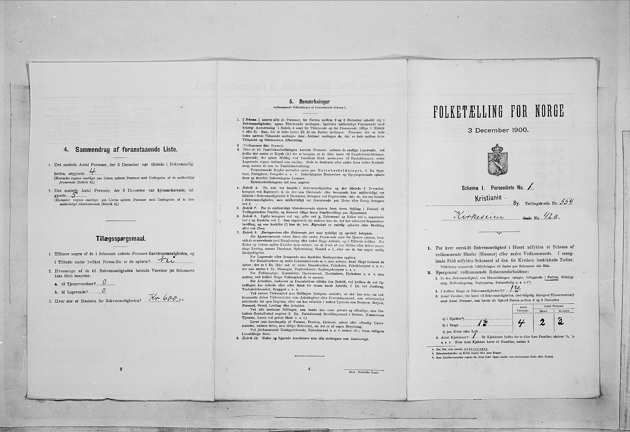 SAO, 1900 census for Kristiania, 1900, p. 45957