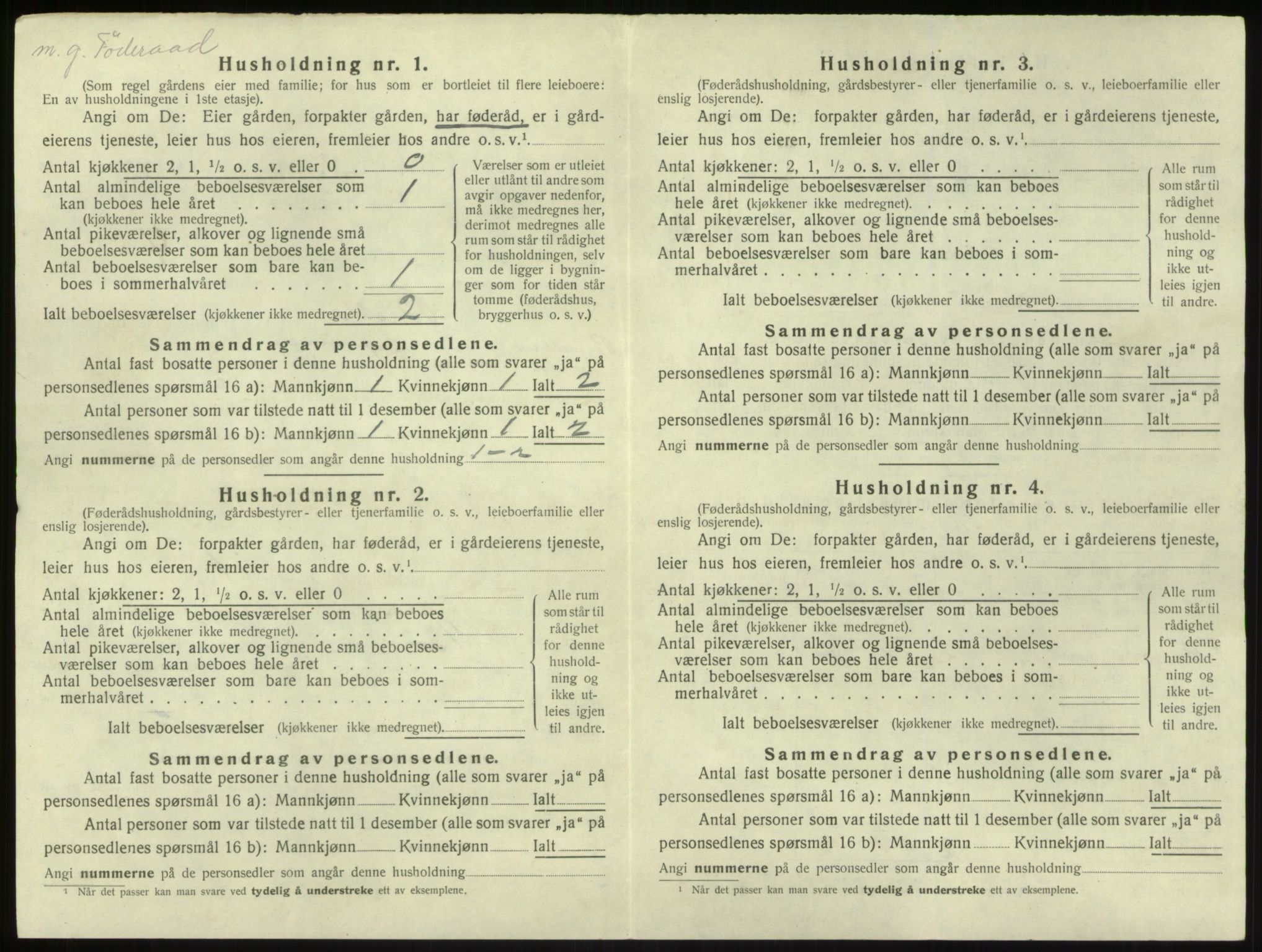 SAB, 1920 census for Brekke, 1920, p. 325