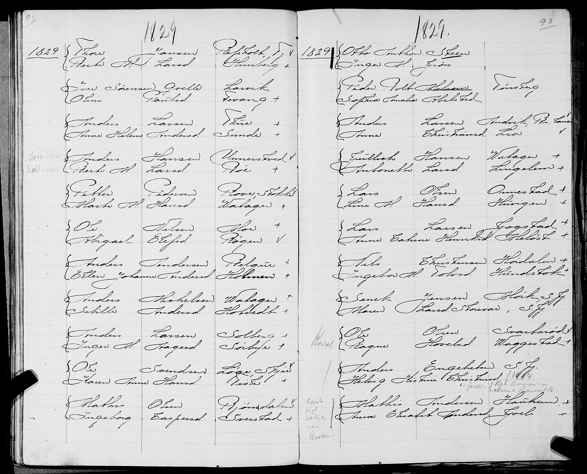 Sandar sokneprestkontor, AV/SAKO-A-242/Y/Ya/L0006: Other parish register no. 1 /1, 1709-1871, p. 92-93