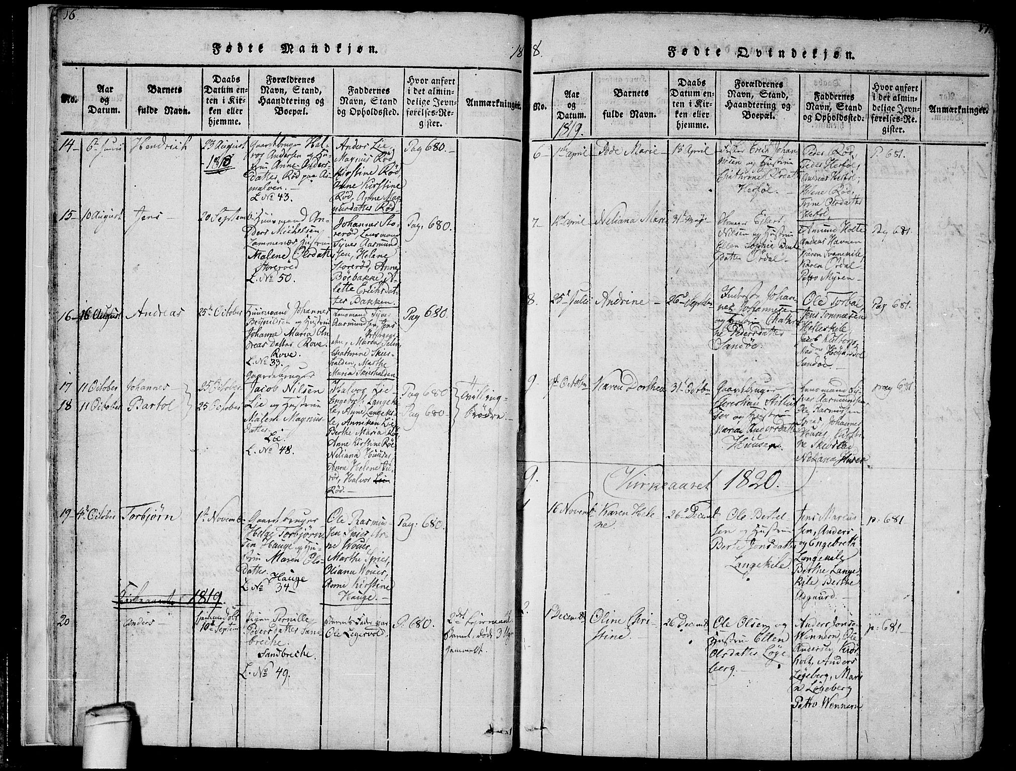 Hvaler prestekontor Kirkebøker, SAO/A-2001/F/Fa/L0005: Parish register (official) no. I 5, 1816-1845, p. 16-17